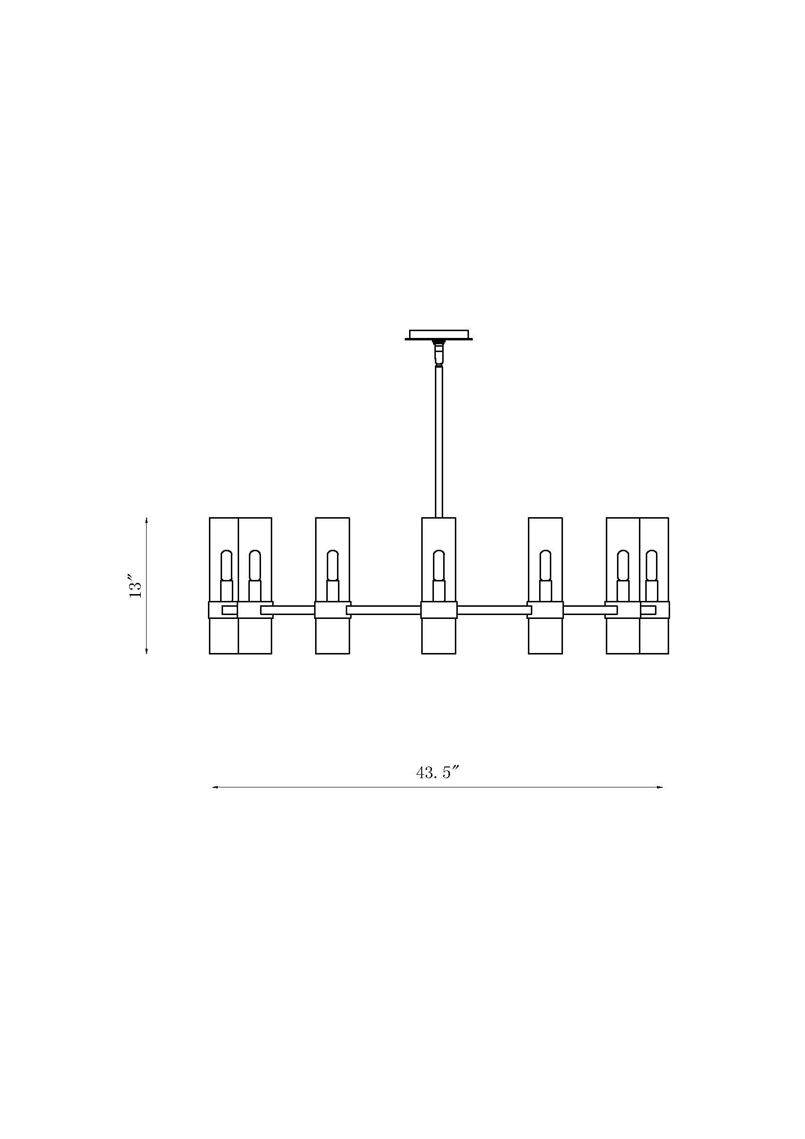 Datus 12 Light Chandelier Matte Black
