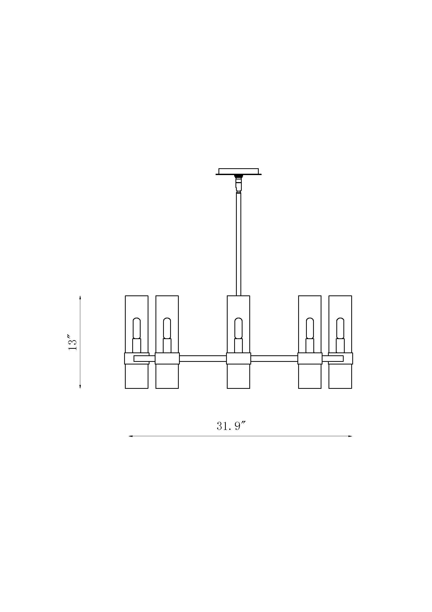 Datus 8 Light Chandelier Matte Black