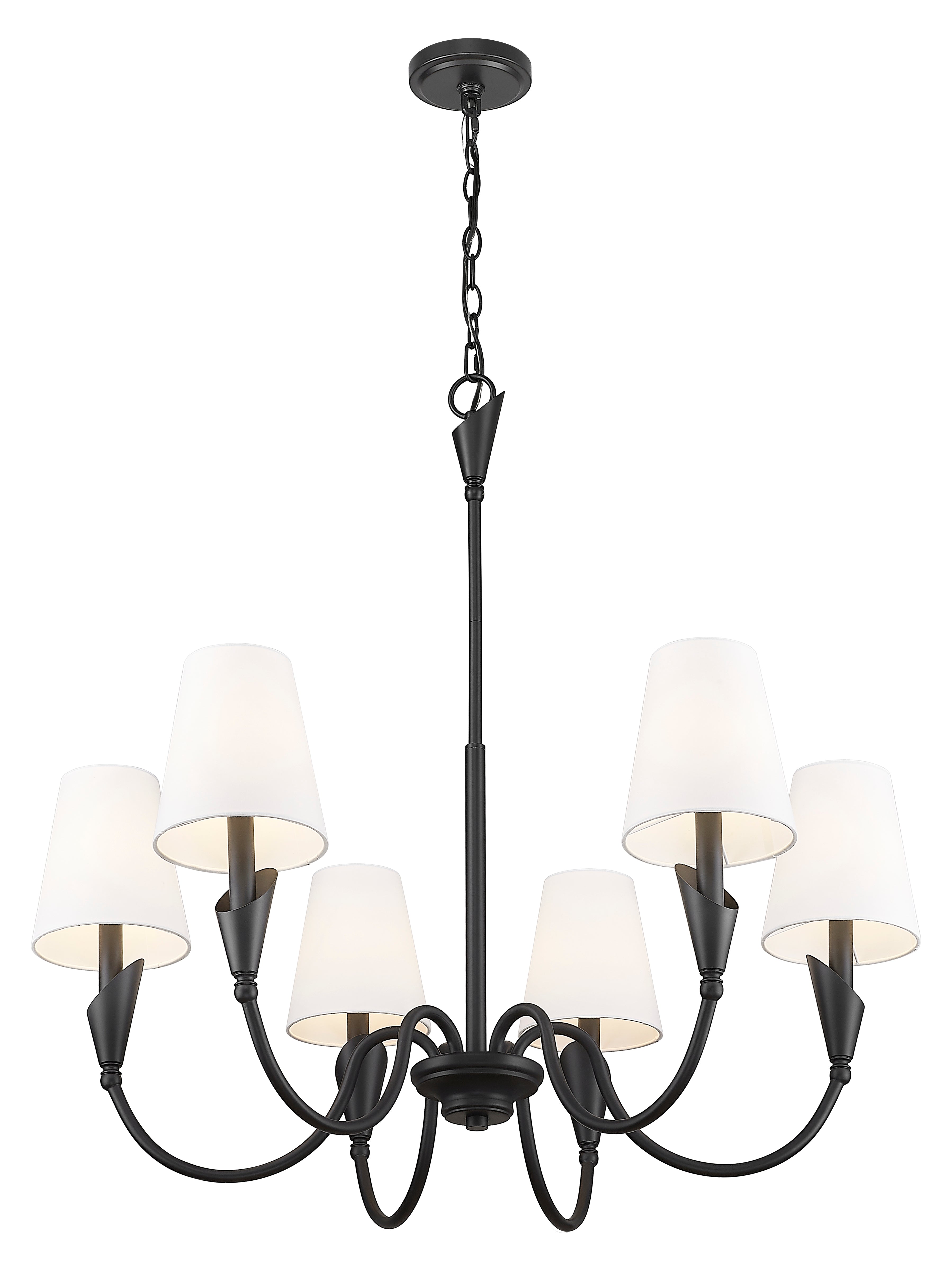 Claudelle 6 Light Chandelier Matte Black