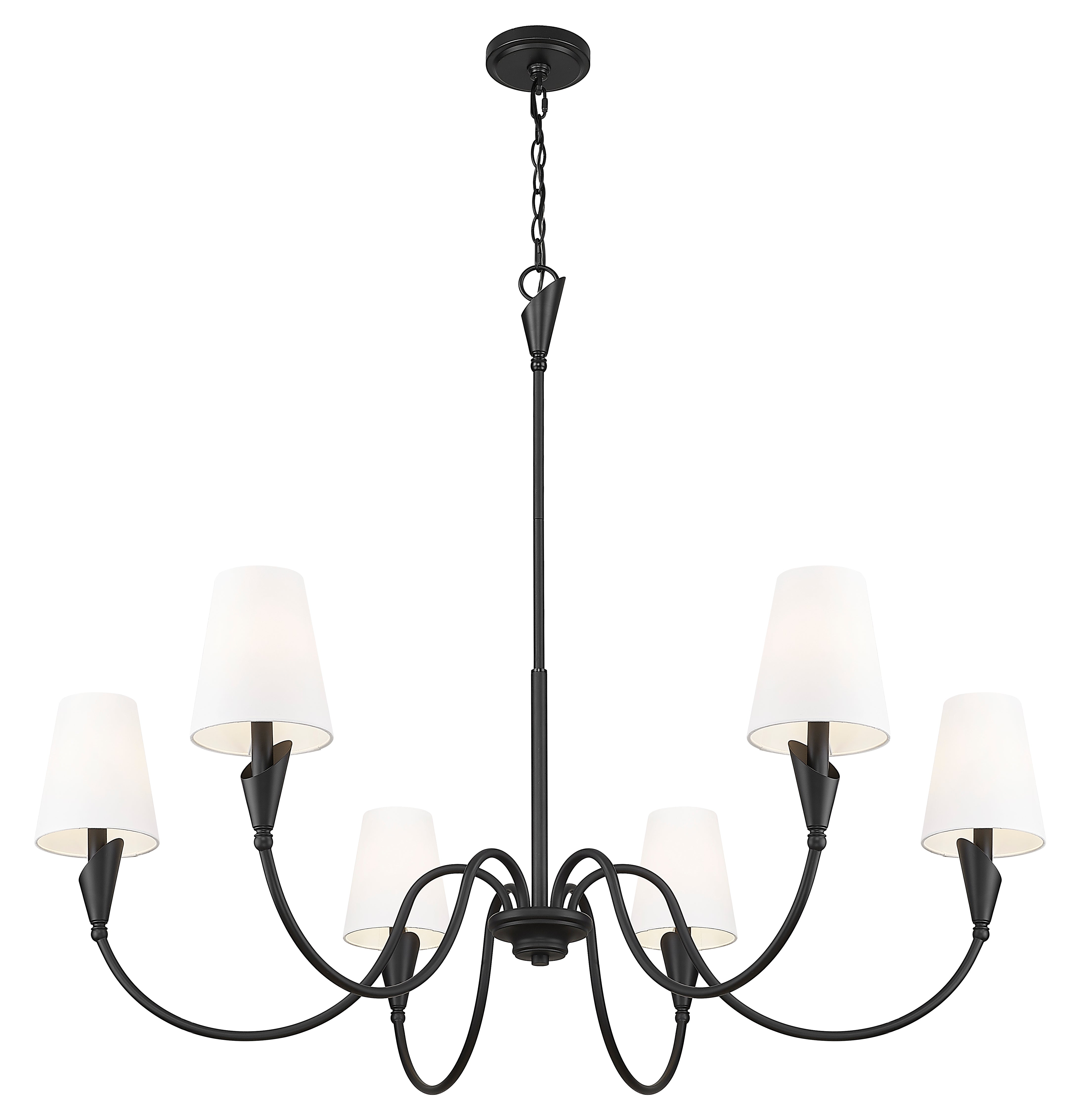 Claudelle 6 Light Chandelier Matte Black