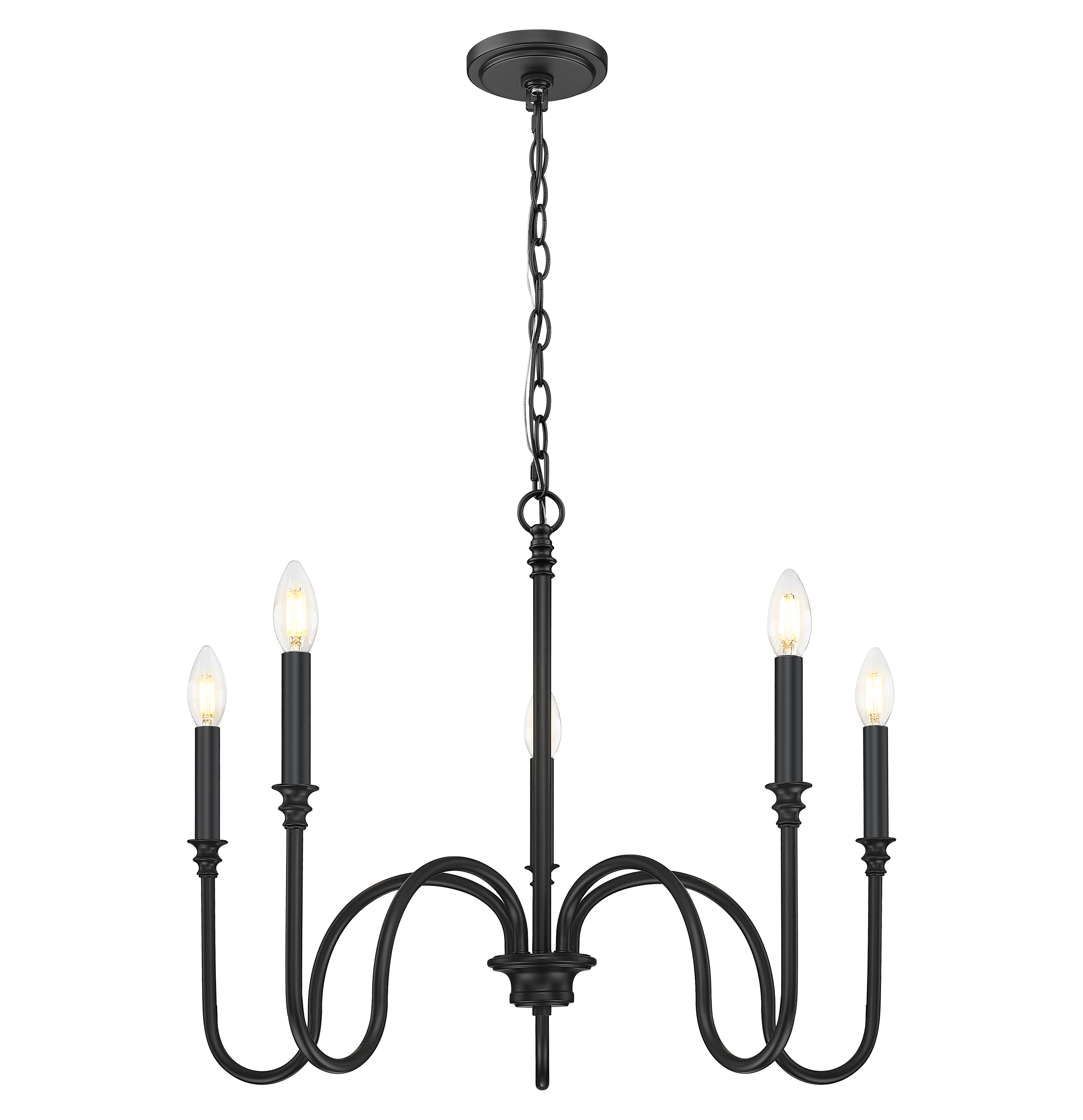 Jisele 5 Light Chandelier Matte Black