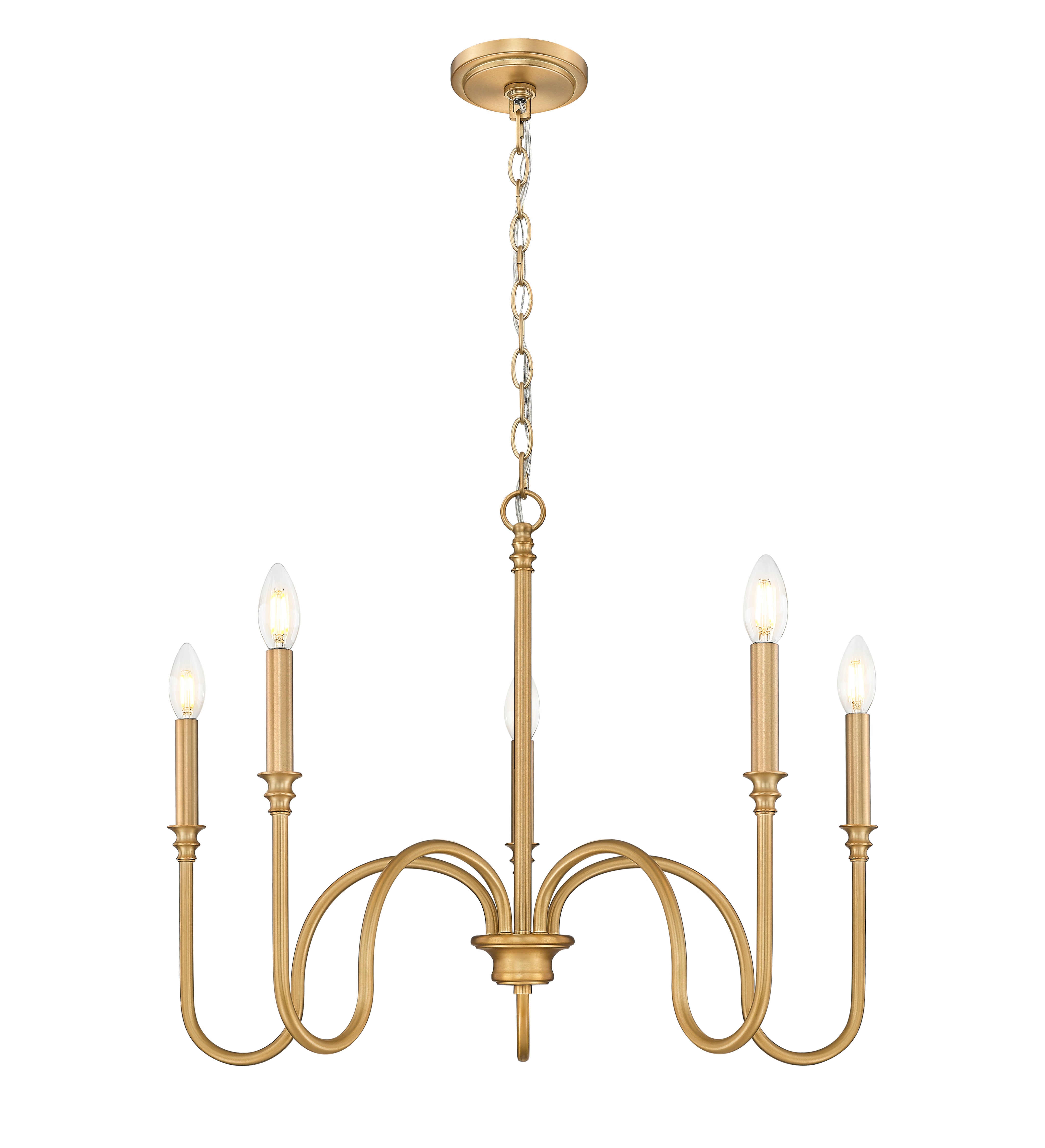 Jisele 5 Light Chandelier Rubbed Brass