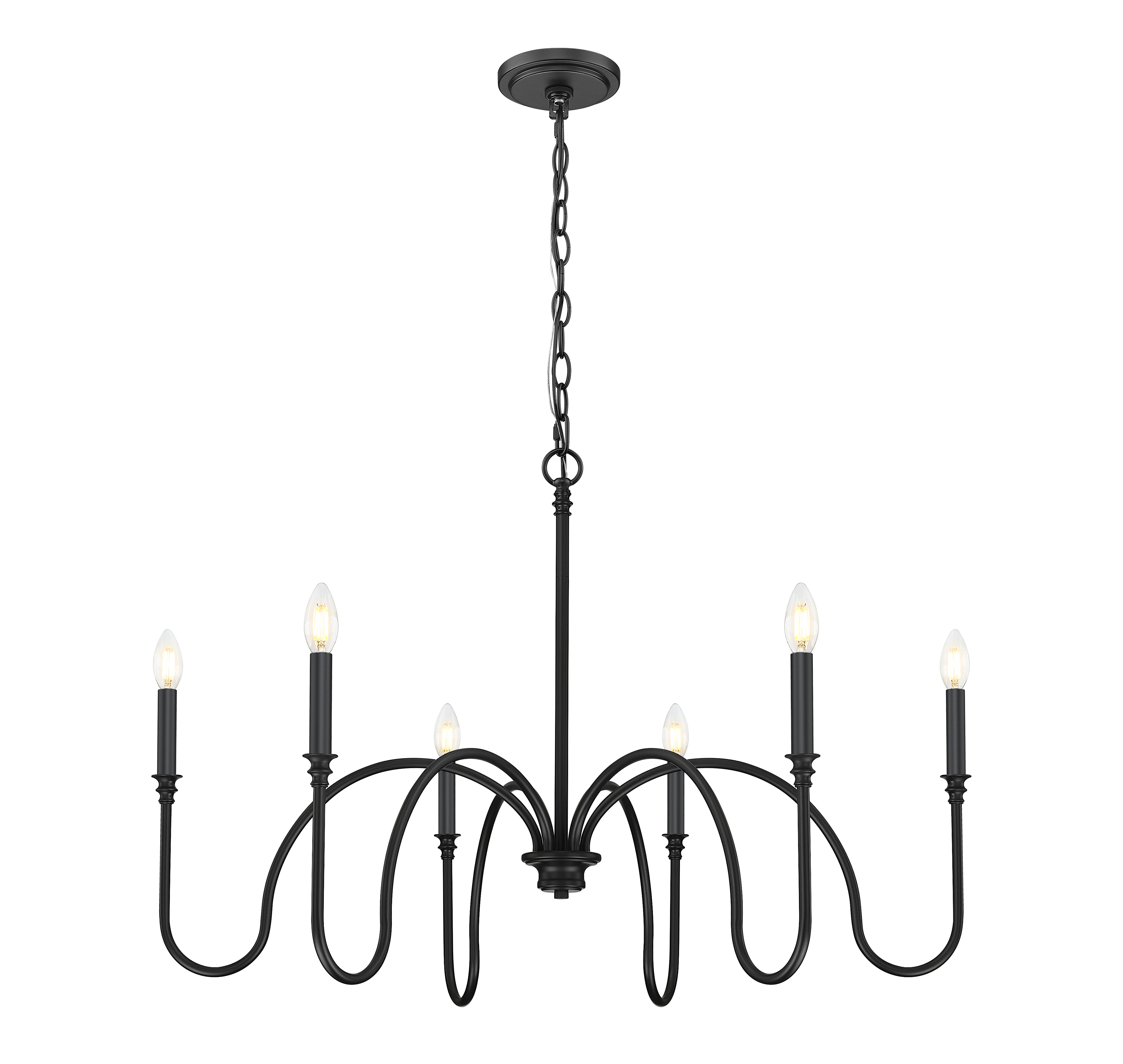 Jisele 6 Light Chandelier Matte Black