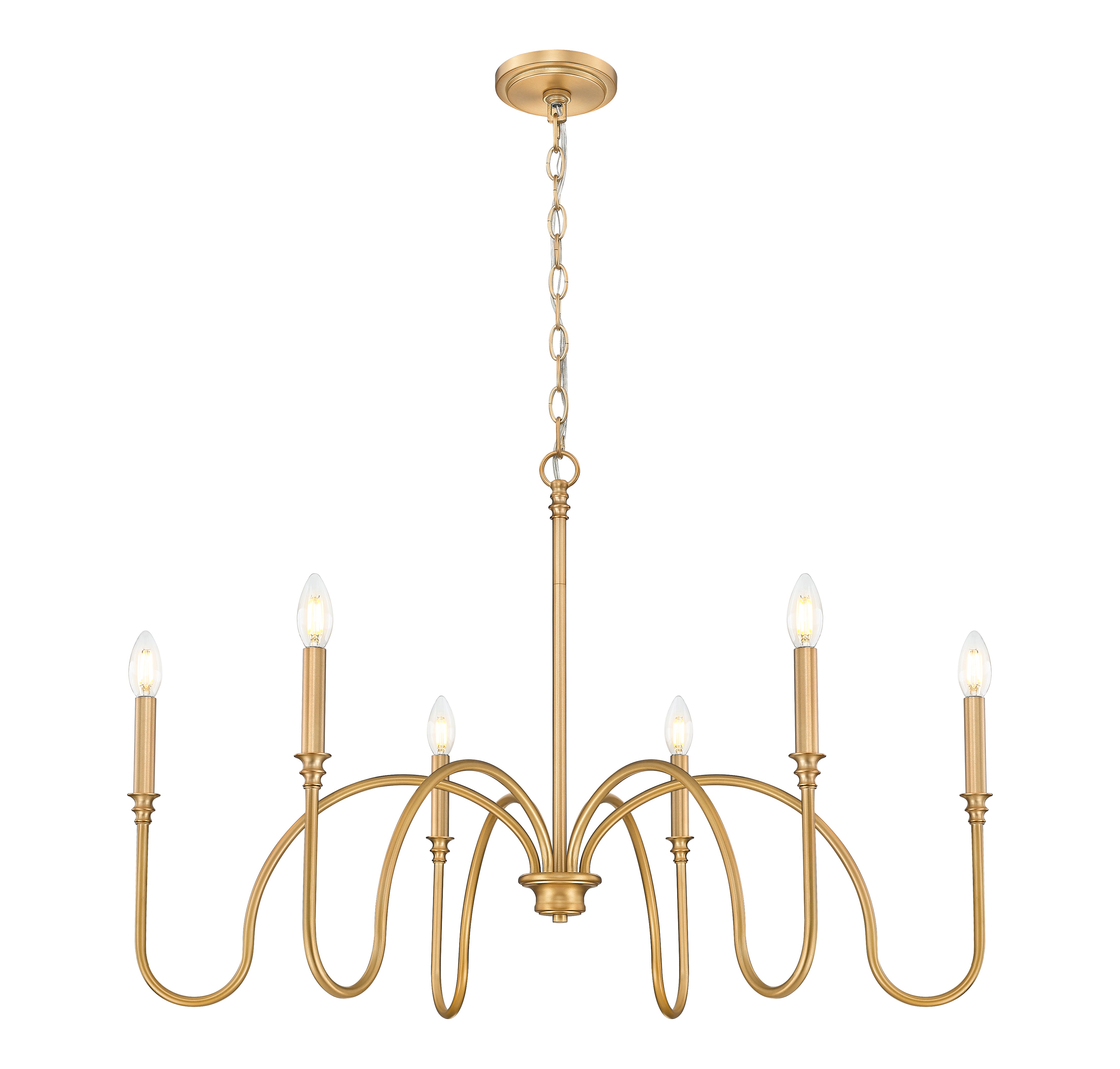 Jisele 6 Light Chandelier Rubbed Brass