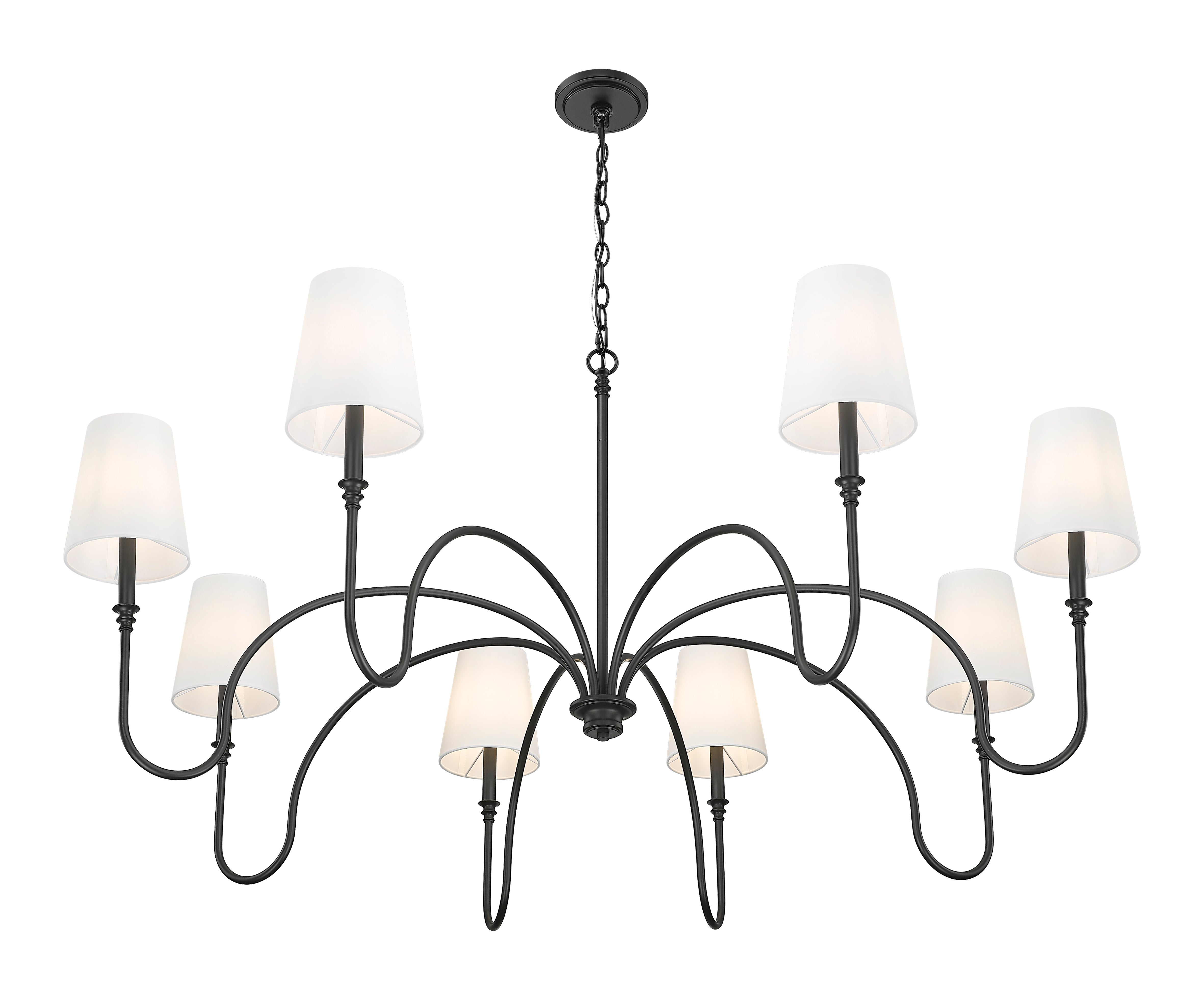 Jisele 8 Light Chandelier Matte Black