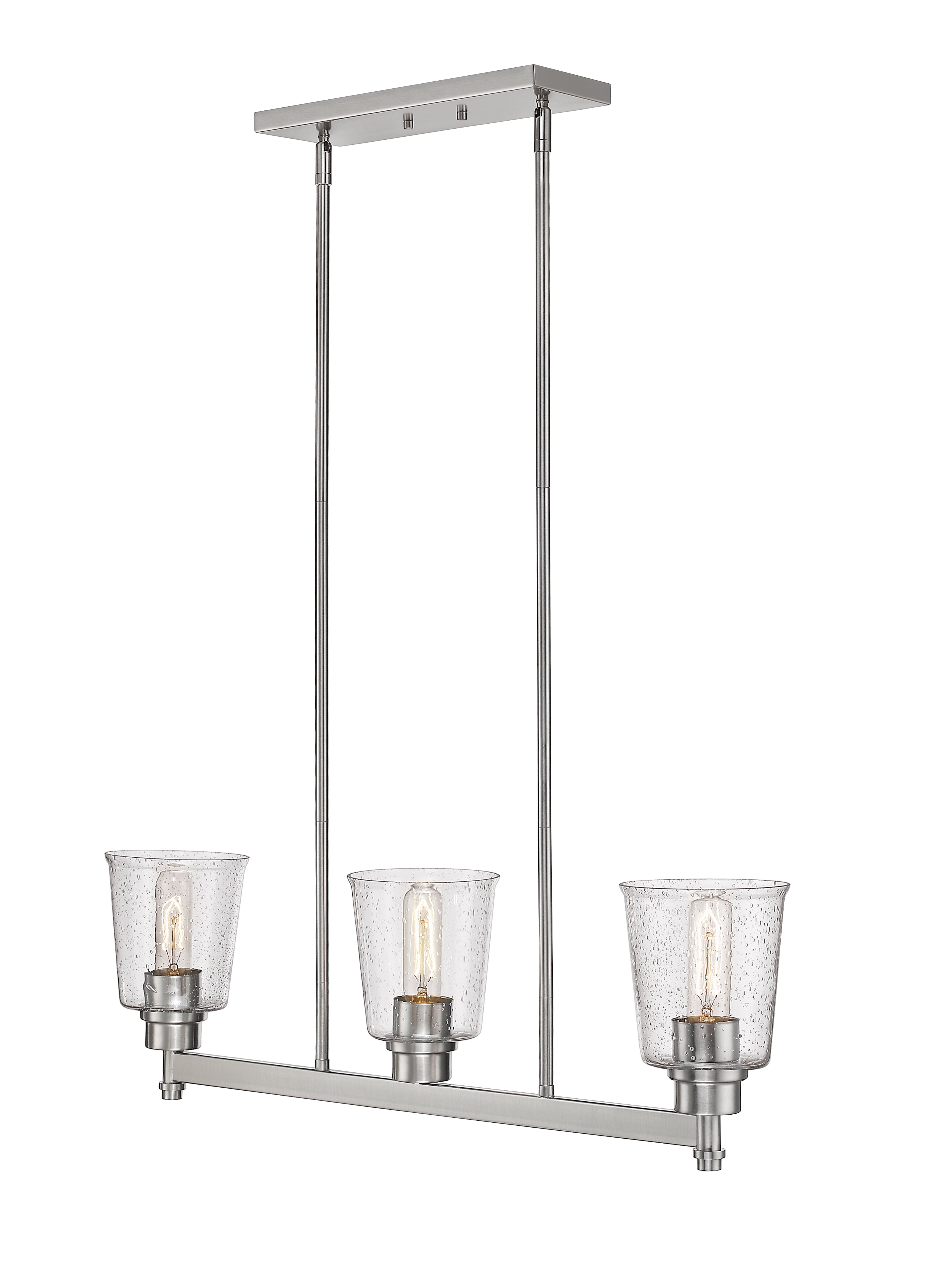 Bohin 3 Light Linear Chandelier Brushed Nickel