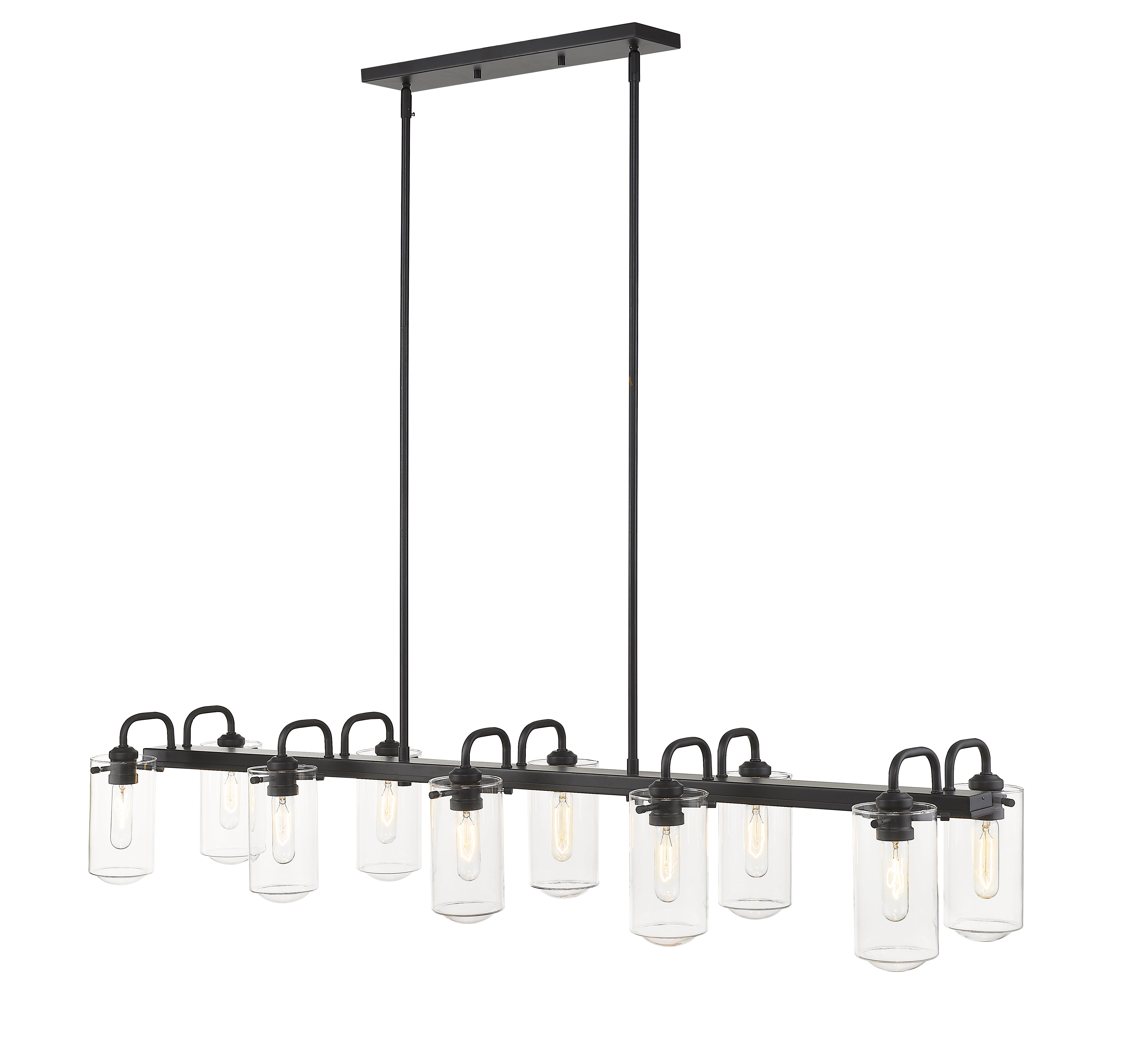 Delaney 10 Light Linear Chandelier Matte Black