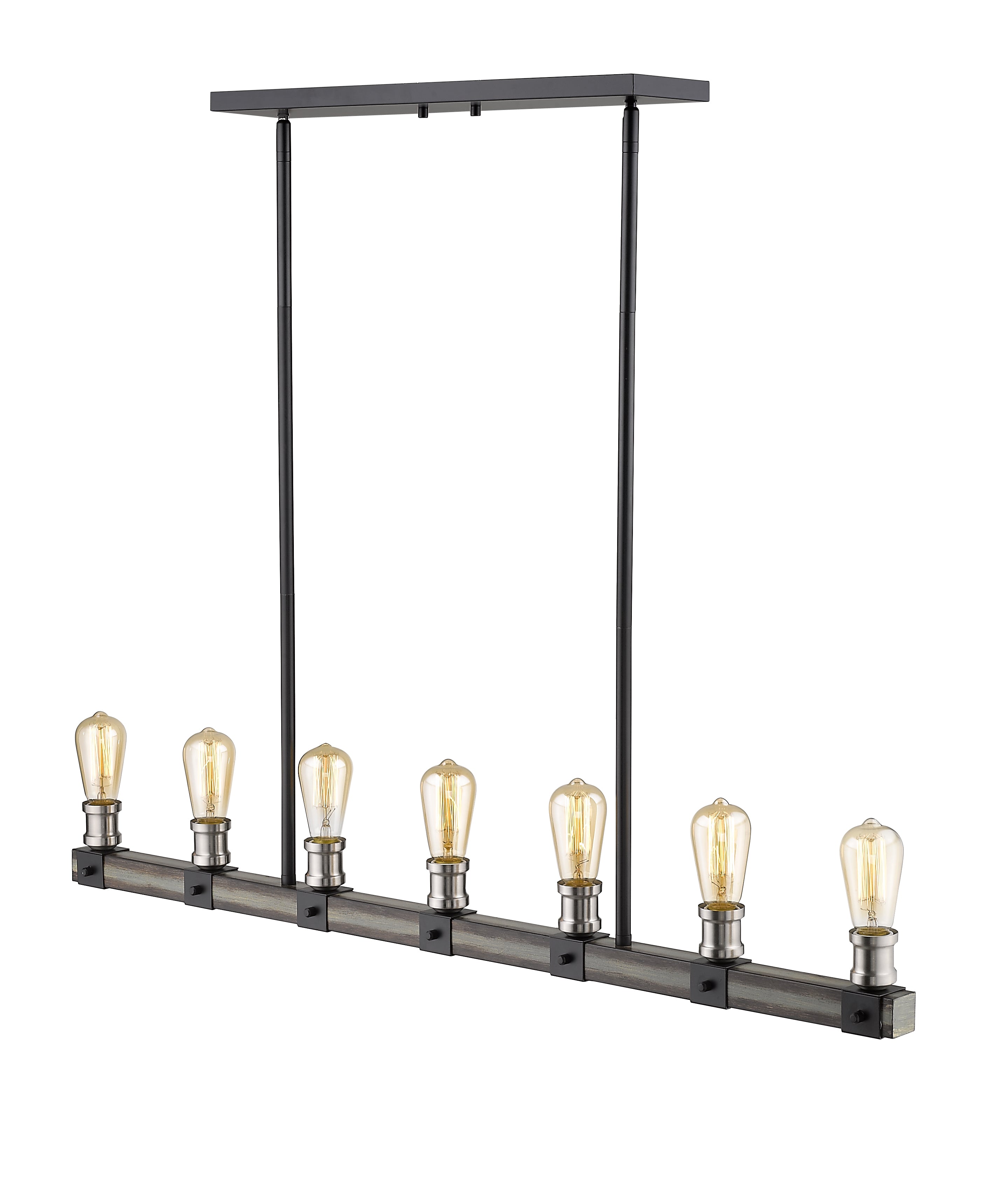 Kirkland 7 Light Linear Chandelier Ashen Barnboard