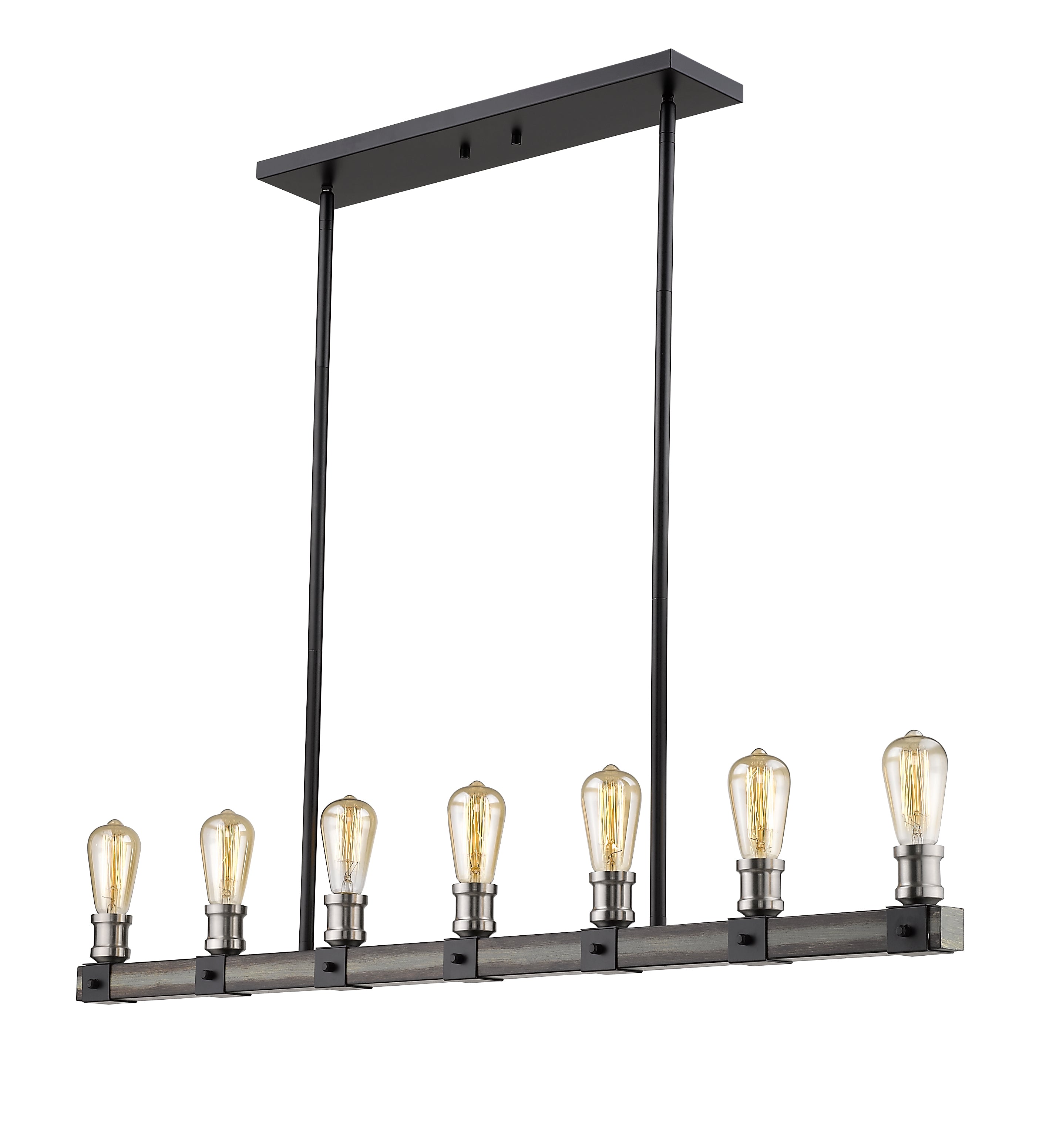 Kirkland 7 Light Linear Chandelier Ashen Barnboard