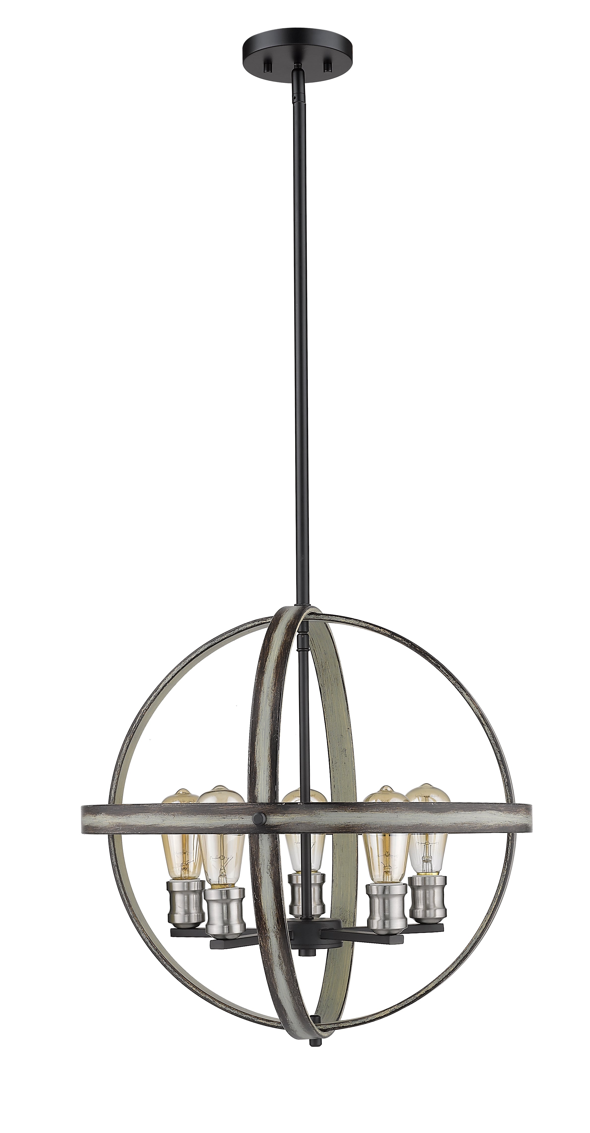 Kirkland 5 Light Chandelier Ashen Barnboard