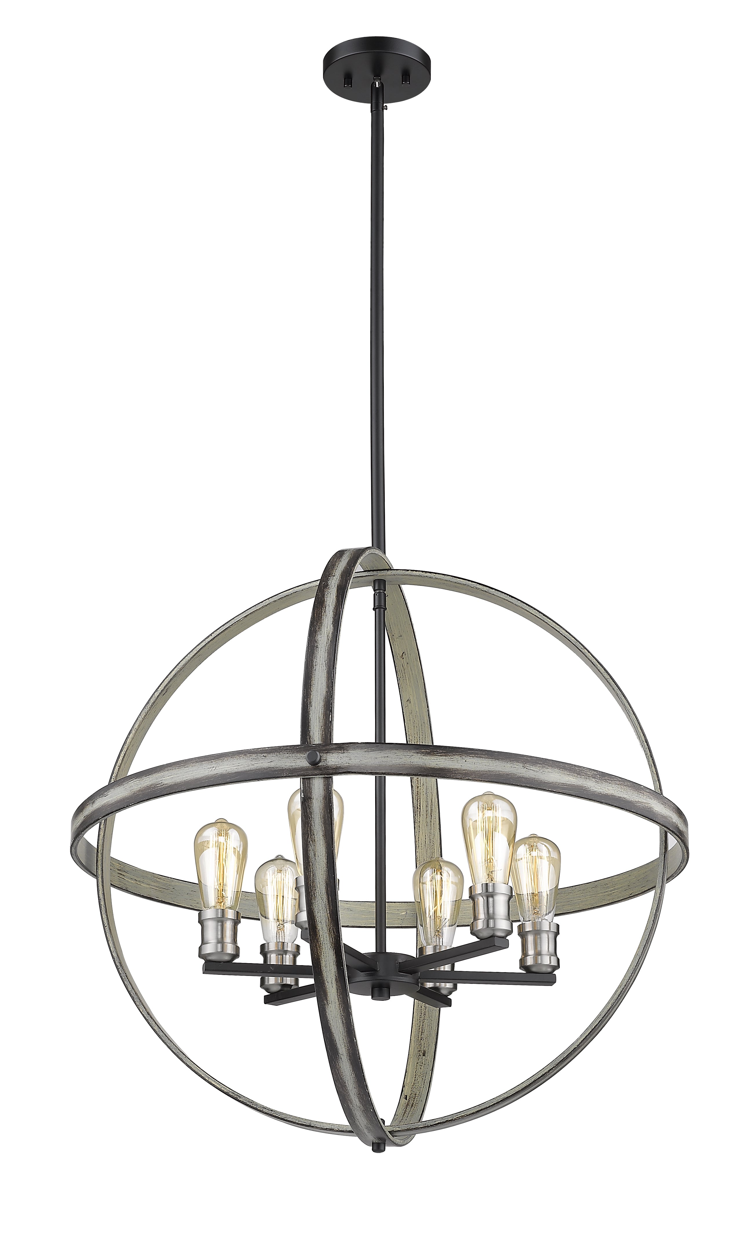 Kirkland 6 Light Chandelier Ashen Barnboard