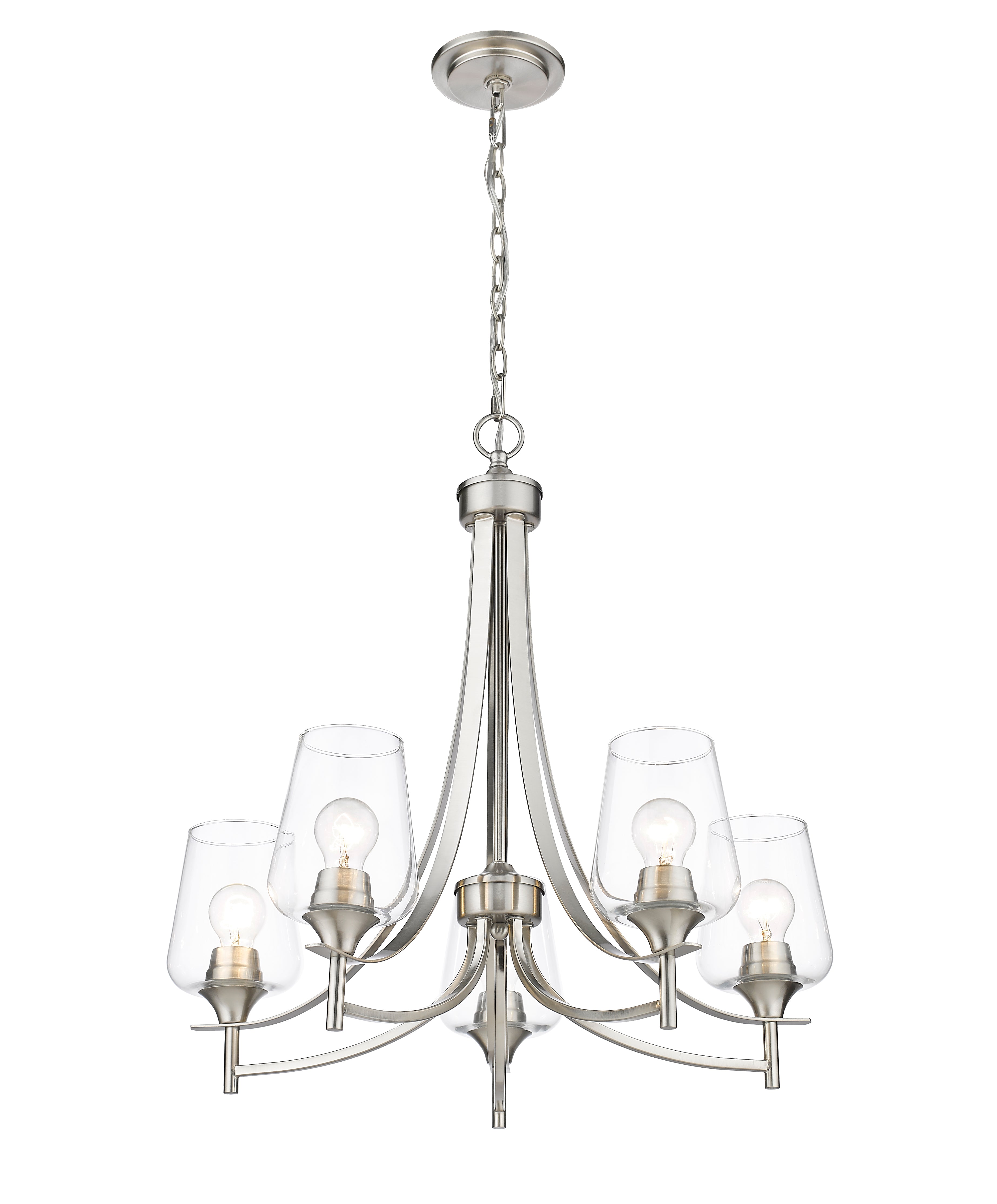 Joliet 5 Light Chandelier Brushed Nickel
