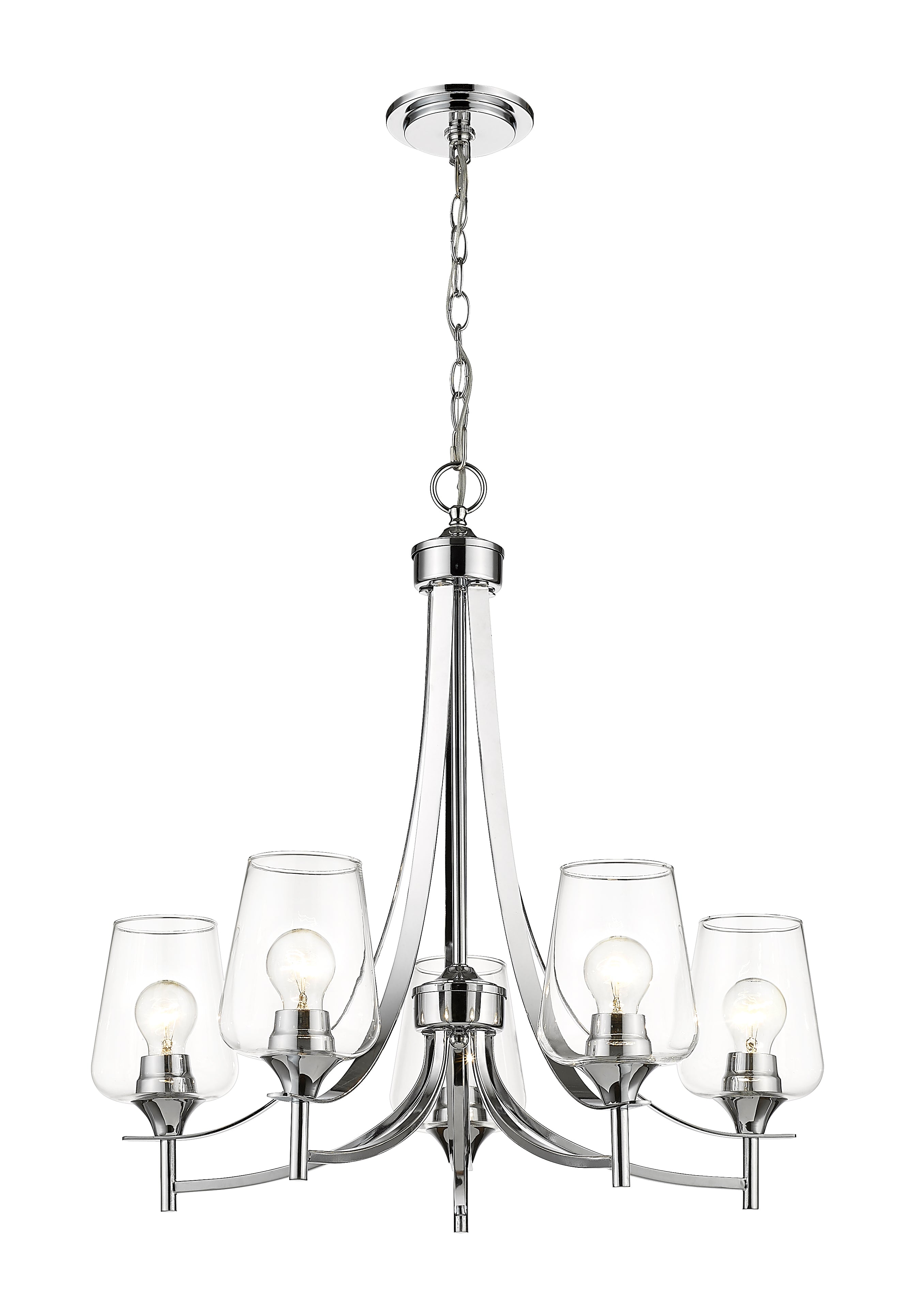 Joliet 5 Light Chandelier Chrome