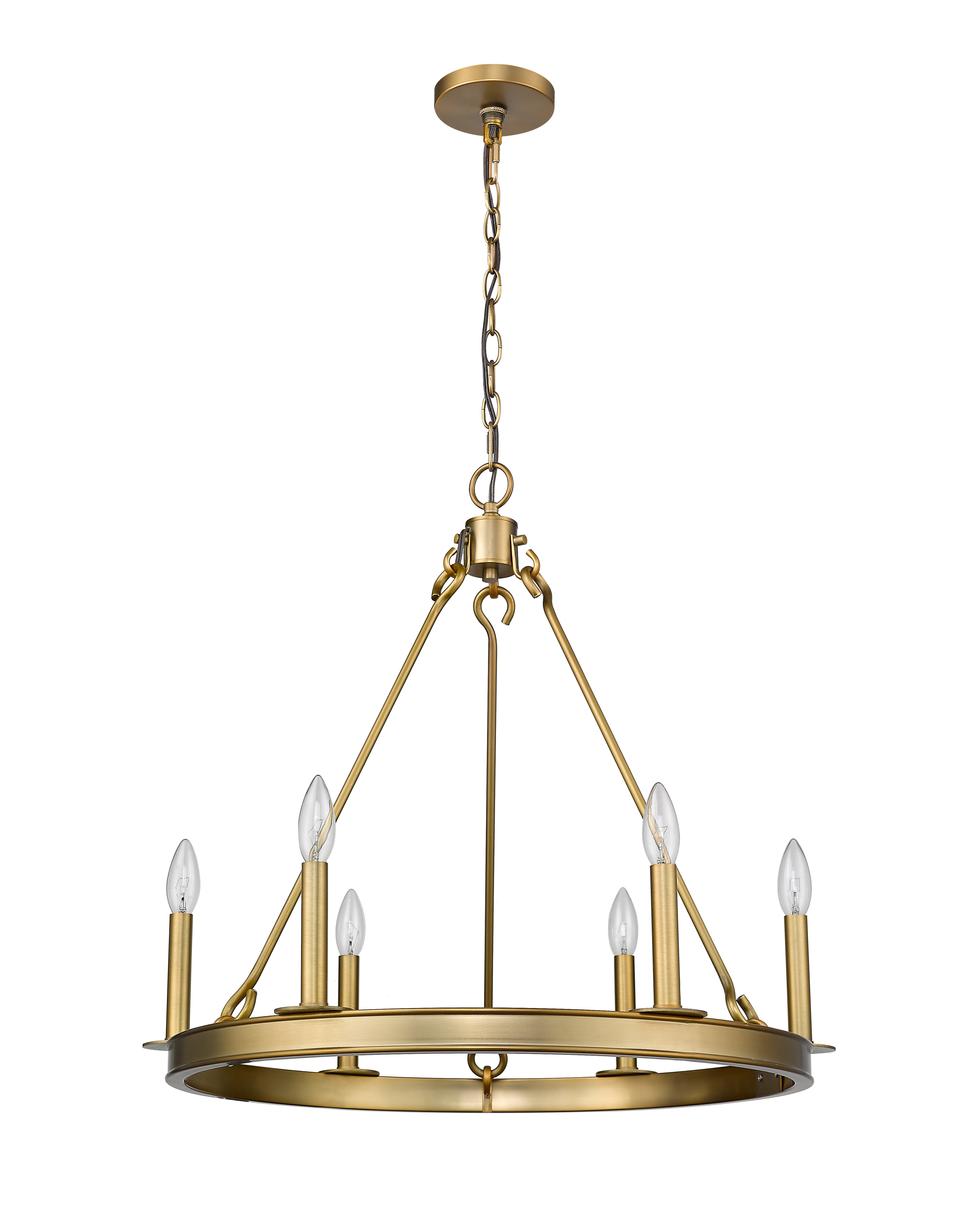 Barclay 6 Light Chandelier Olde Brass