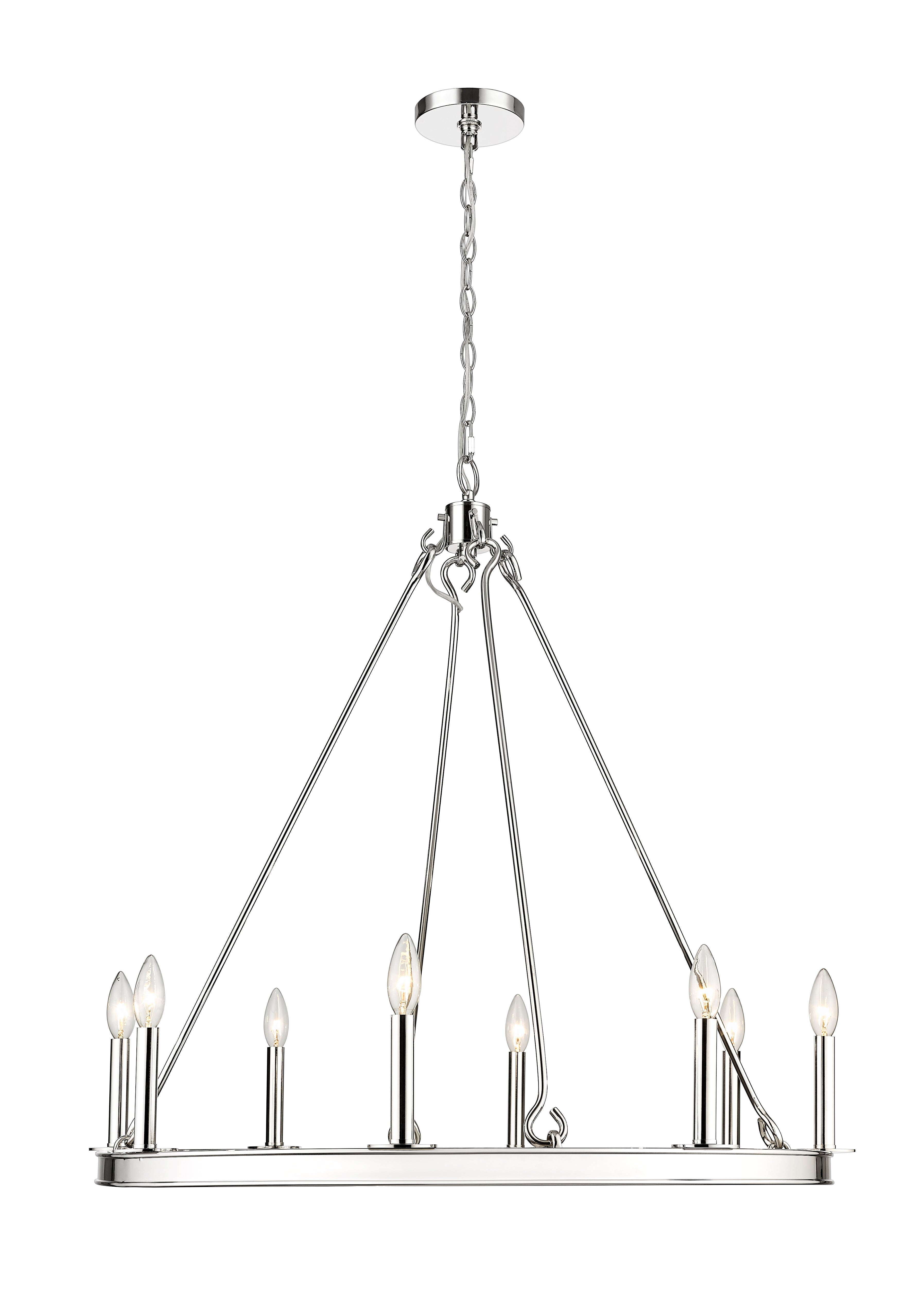 Barclay 8 Light Chandelier Polished Nickel
