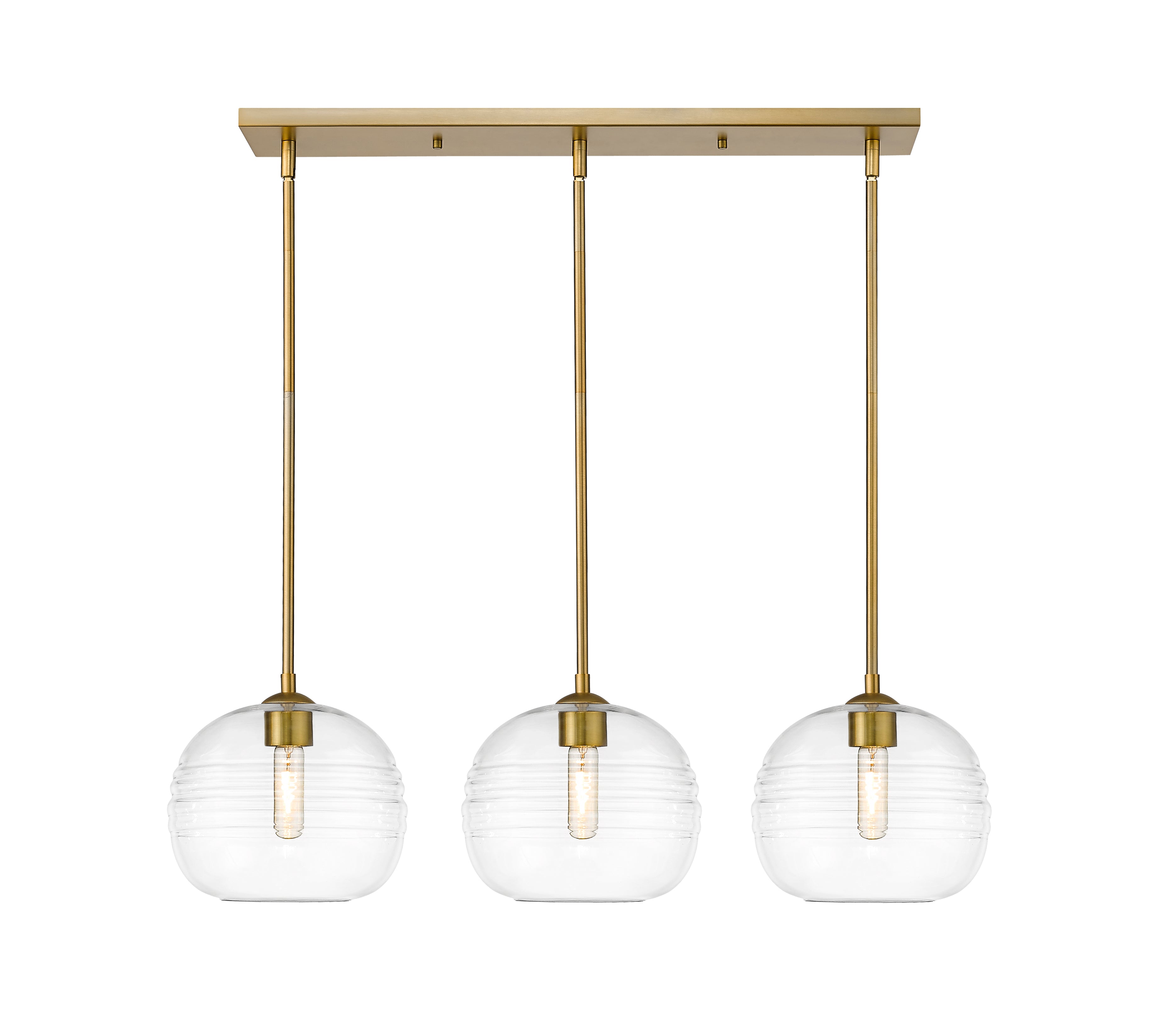 Harmony 3 Light Linear Chandelier Olde Brass