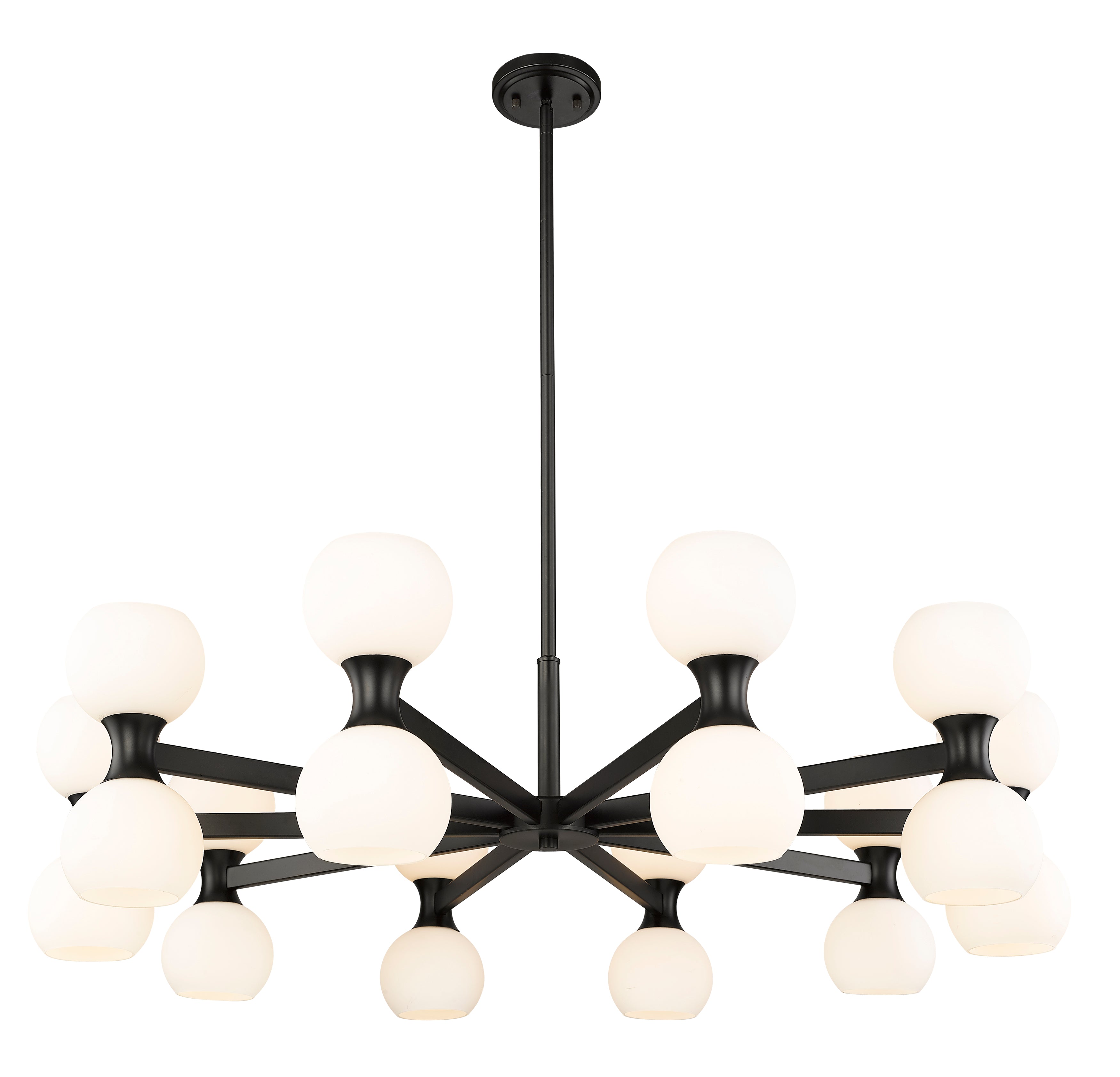 Artemis 20 Light Chandelier Matte Black