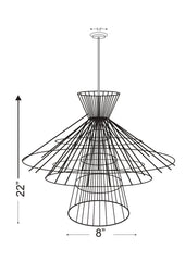 Alito 6 Light Chandelier Matte Black