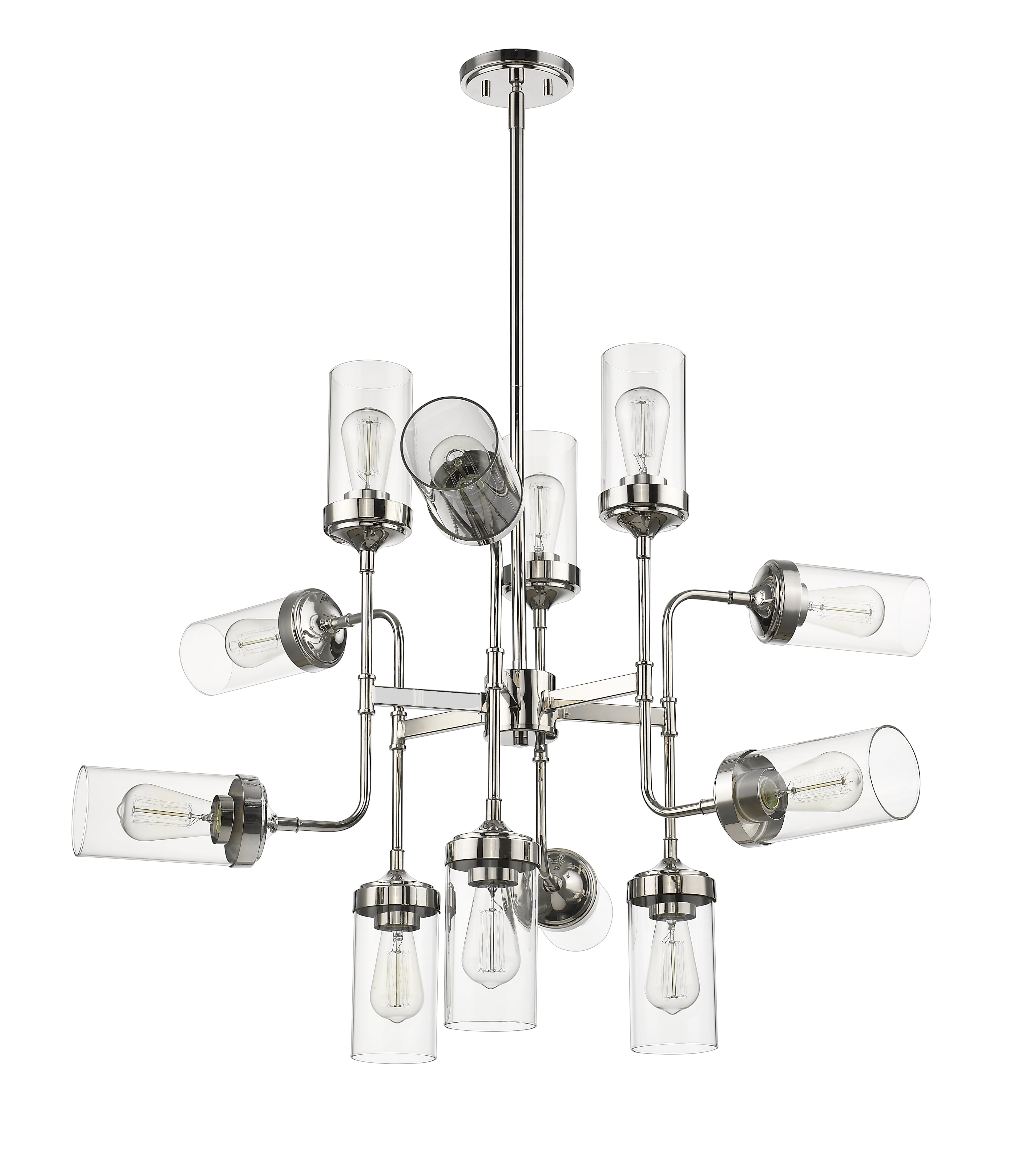 Calliope 12 Light Chandelier Polished Nickel