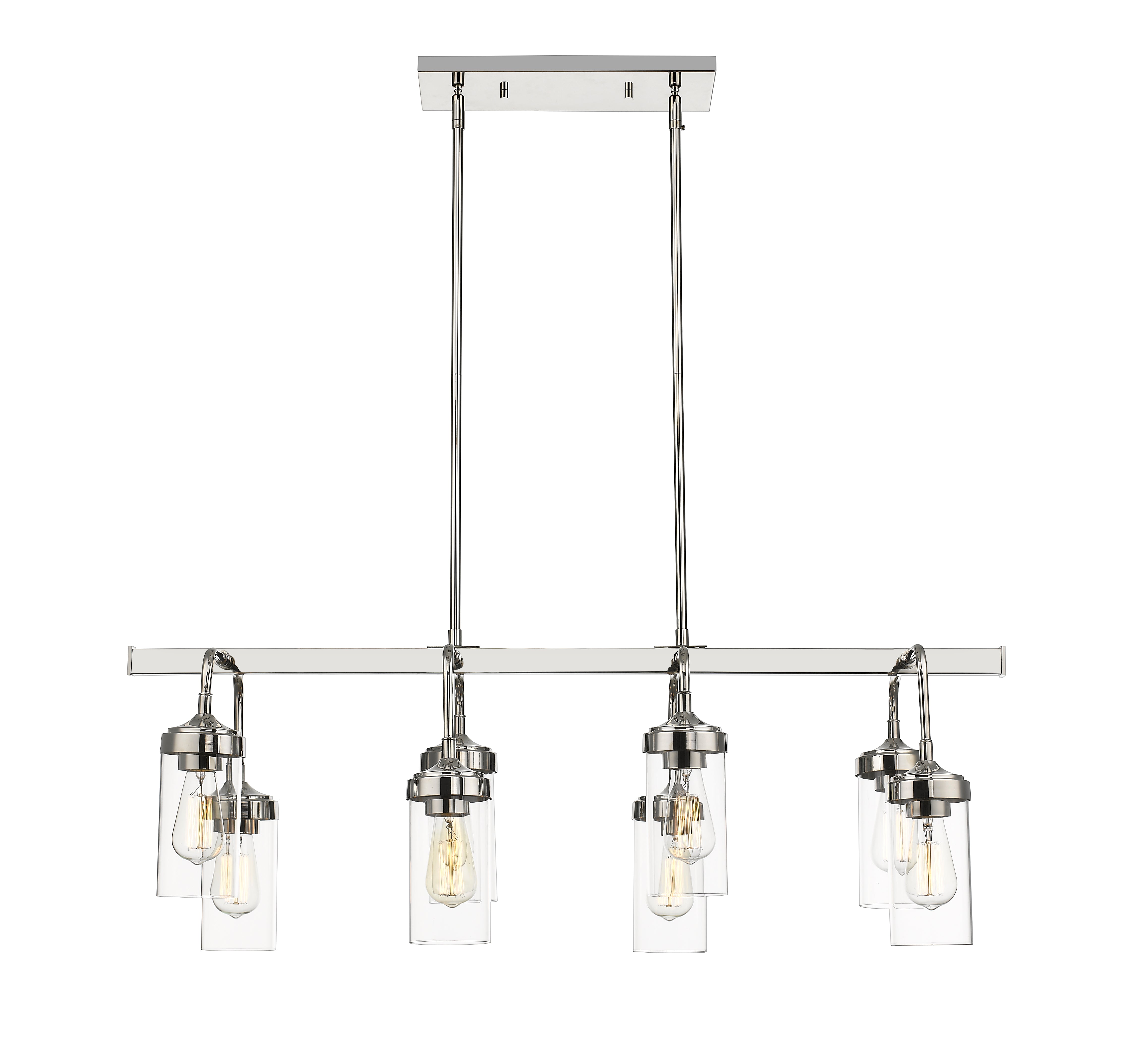 Calliope 8 Light Linear Chandelier Polished Nickel