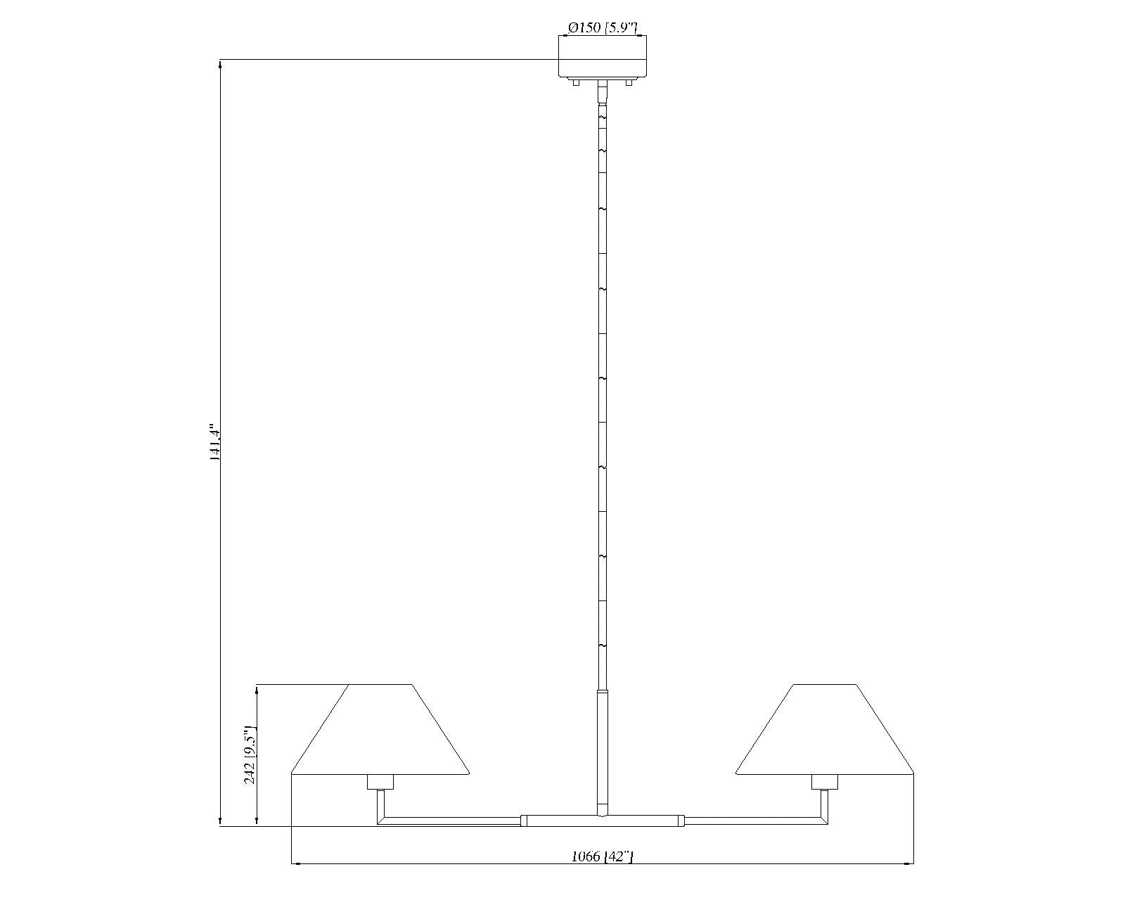 Leila 2 Light Chandelier Brushed Nickel