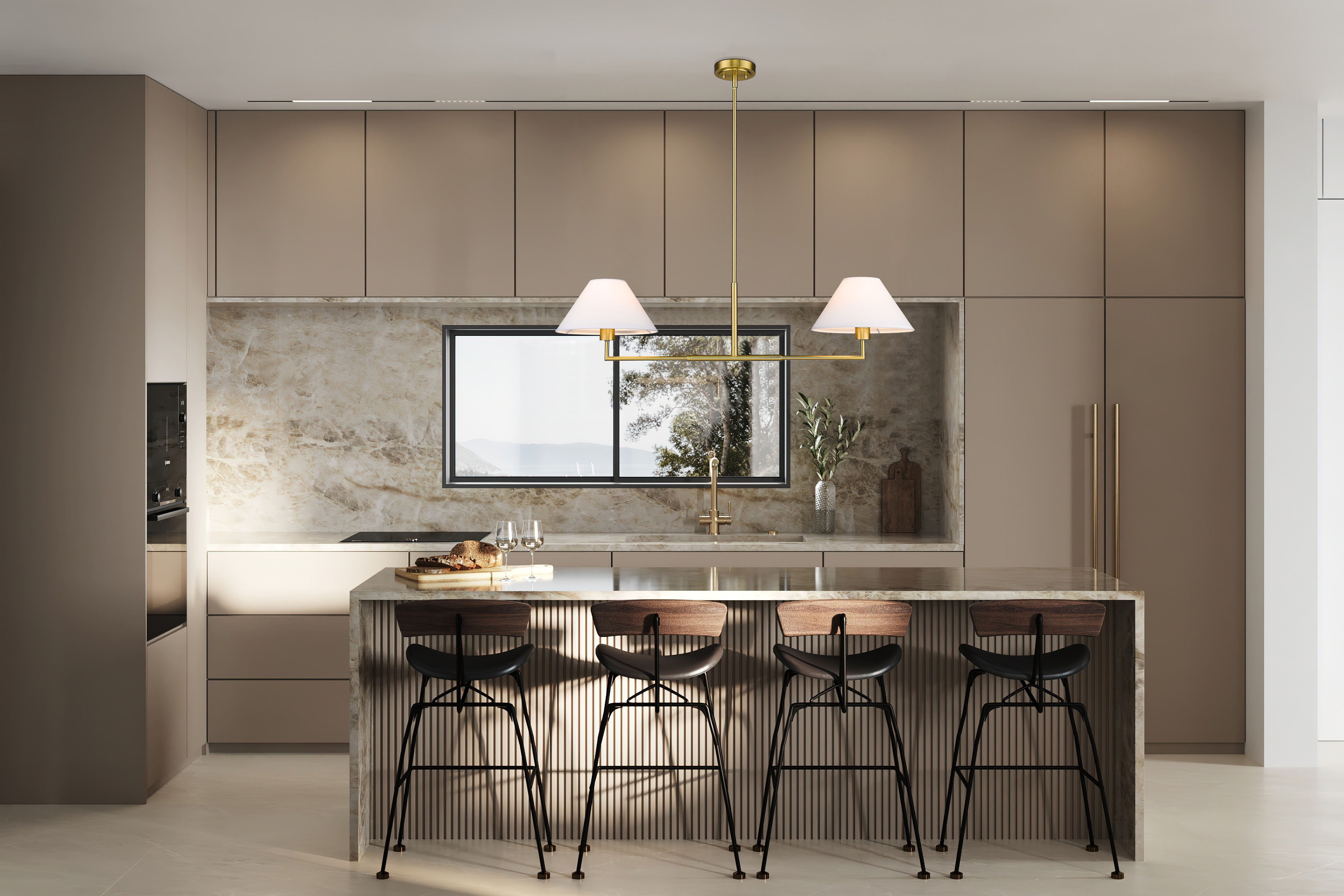 Leila 2 Light Chandelier Luxe Gold