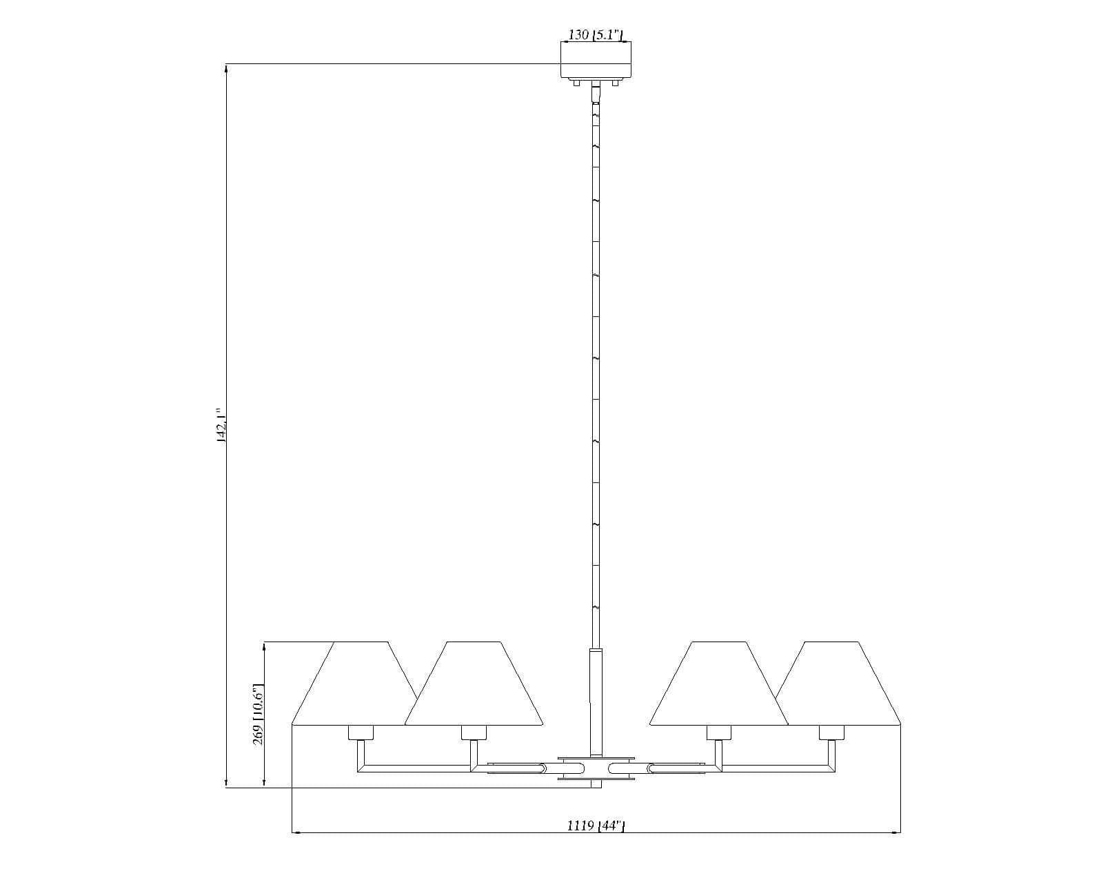 Leila 6 Light Chandelier Brushed Nickel