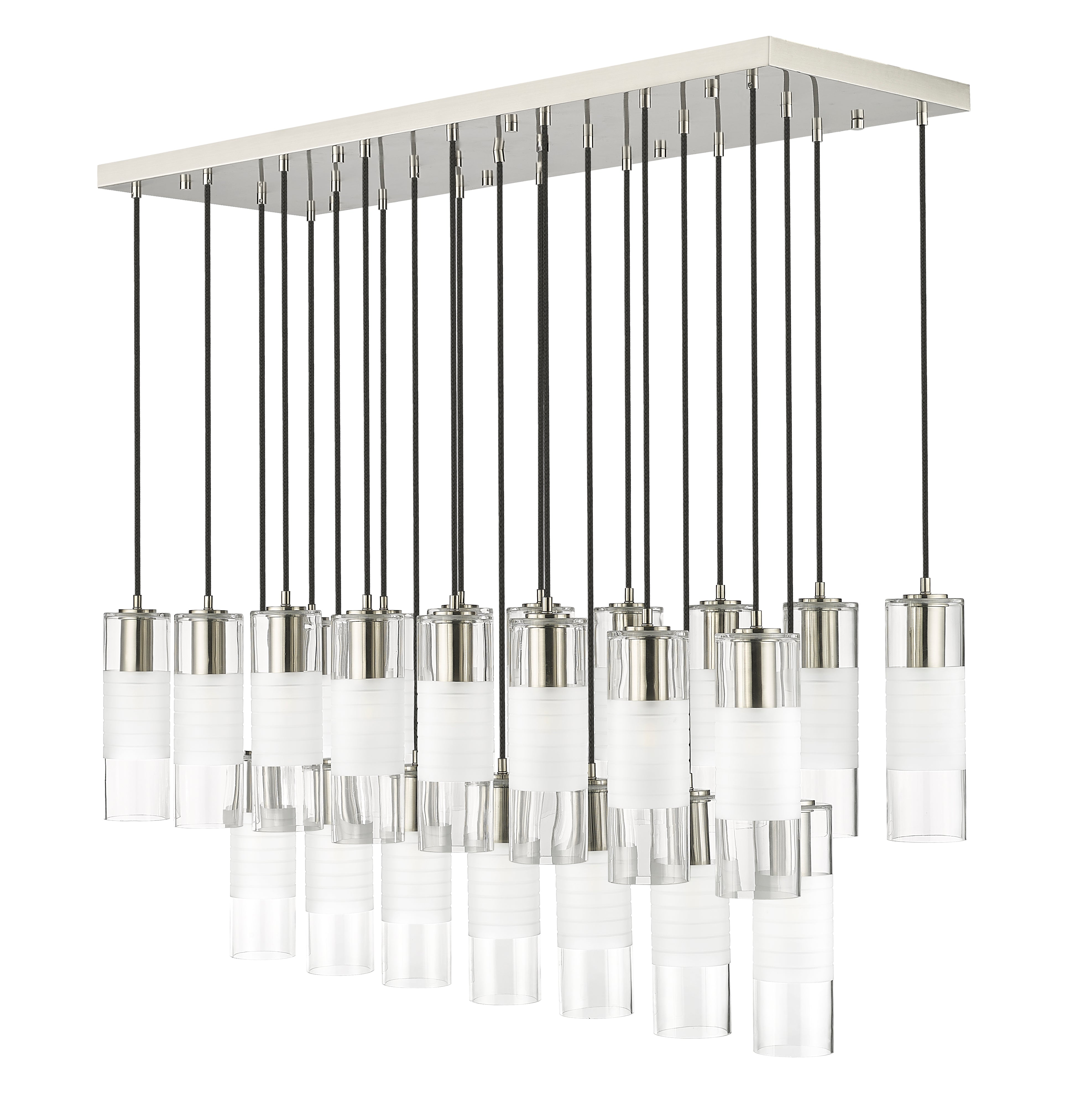 Alton 23 Light Linear Chandelier Brushed Nickel