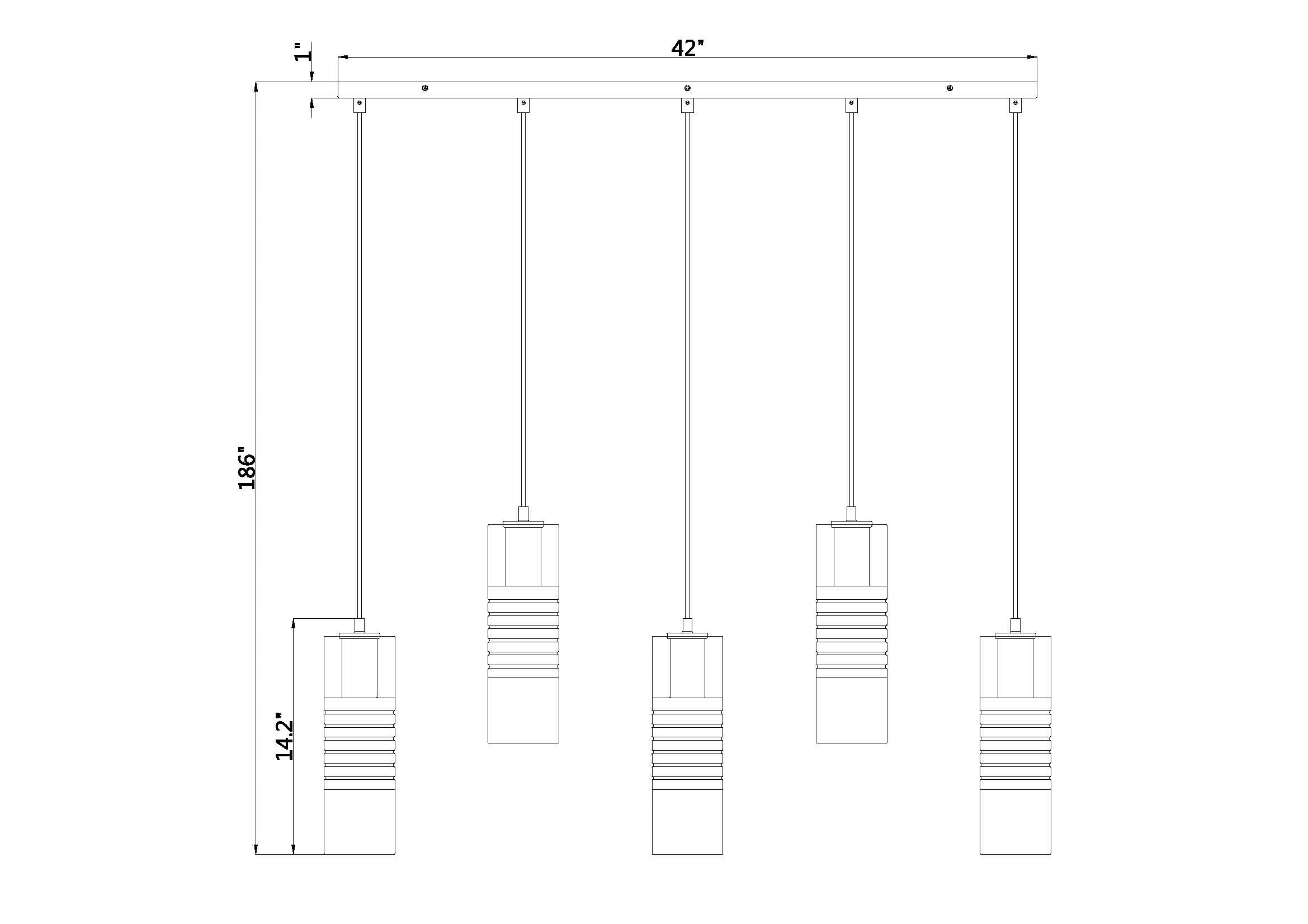Alton 5 Light Linear Chandelier Brushed Nickel