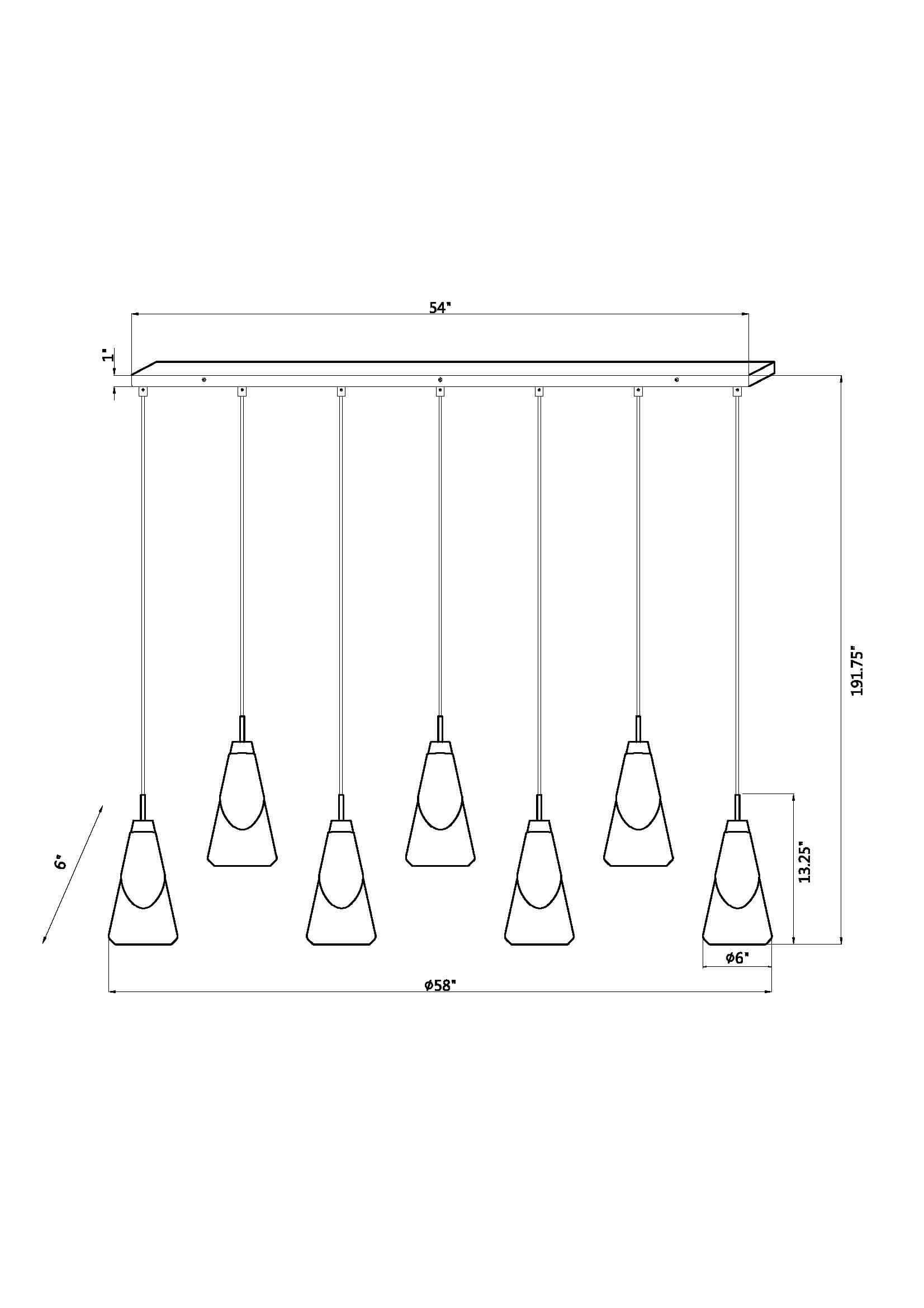 Aimie 7 Light Linear Chandelier Modern Gold