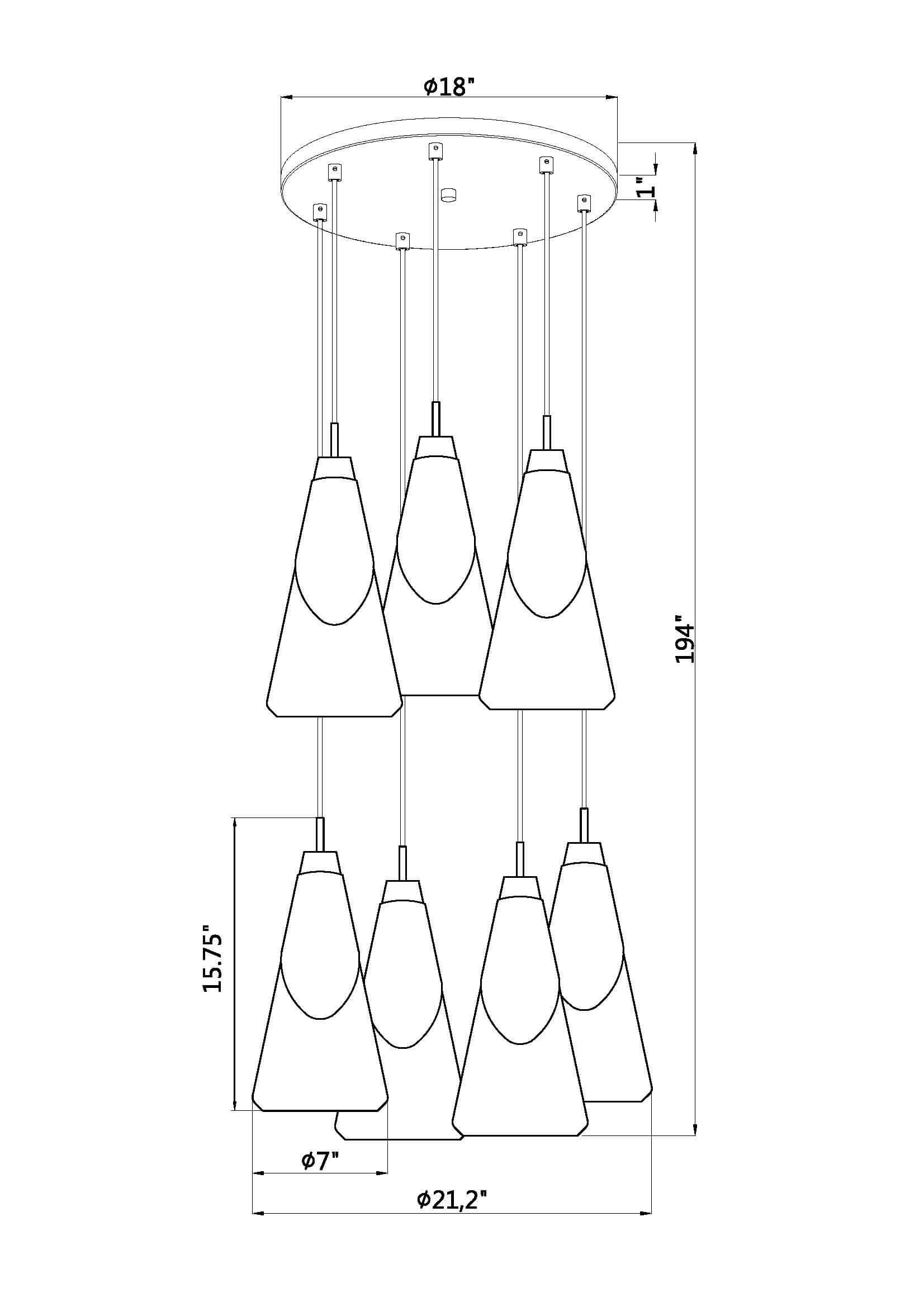 Aimie 7 Light Chandelier Brushed Nickel