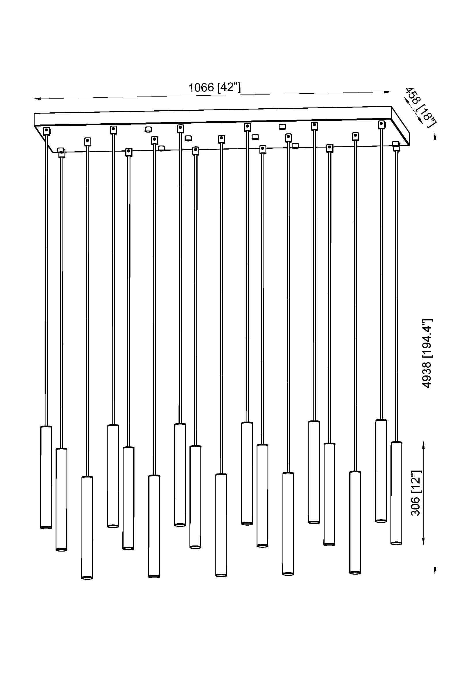 Forest LED 17 Light Linear Chandelier Brushed Nickel