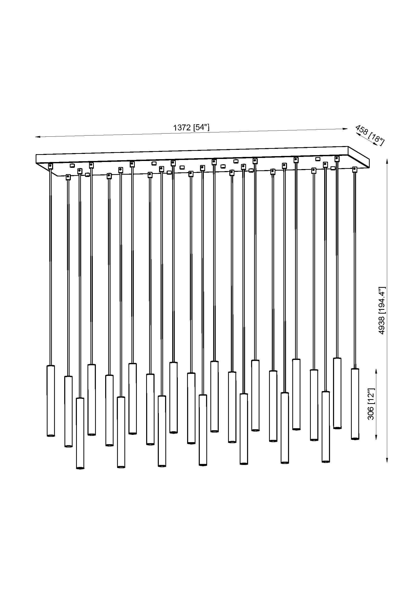 Forest LED 23 Light Linear Chandelier Brushed Nickel