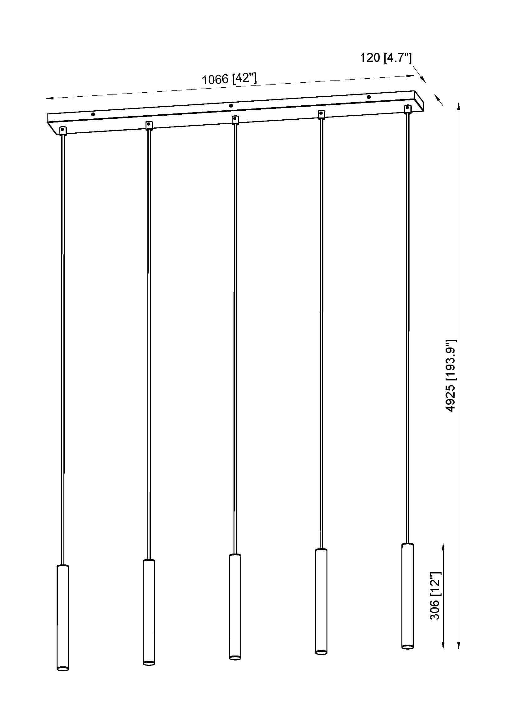 Forest LED 5 Light Linear Chandelier Brushed Nickel