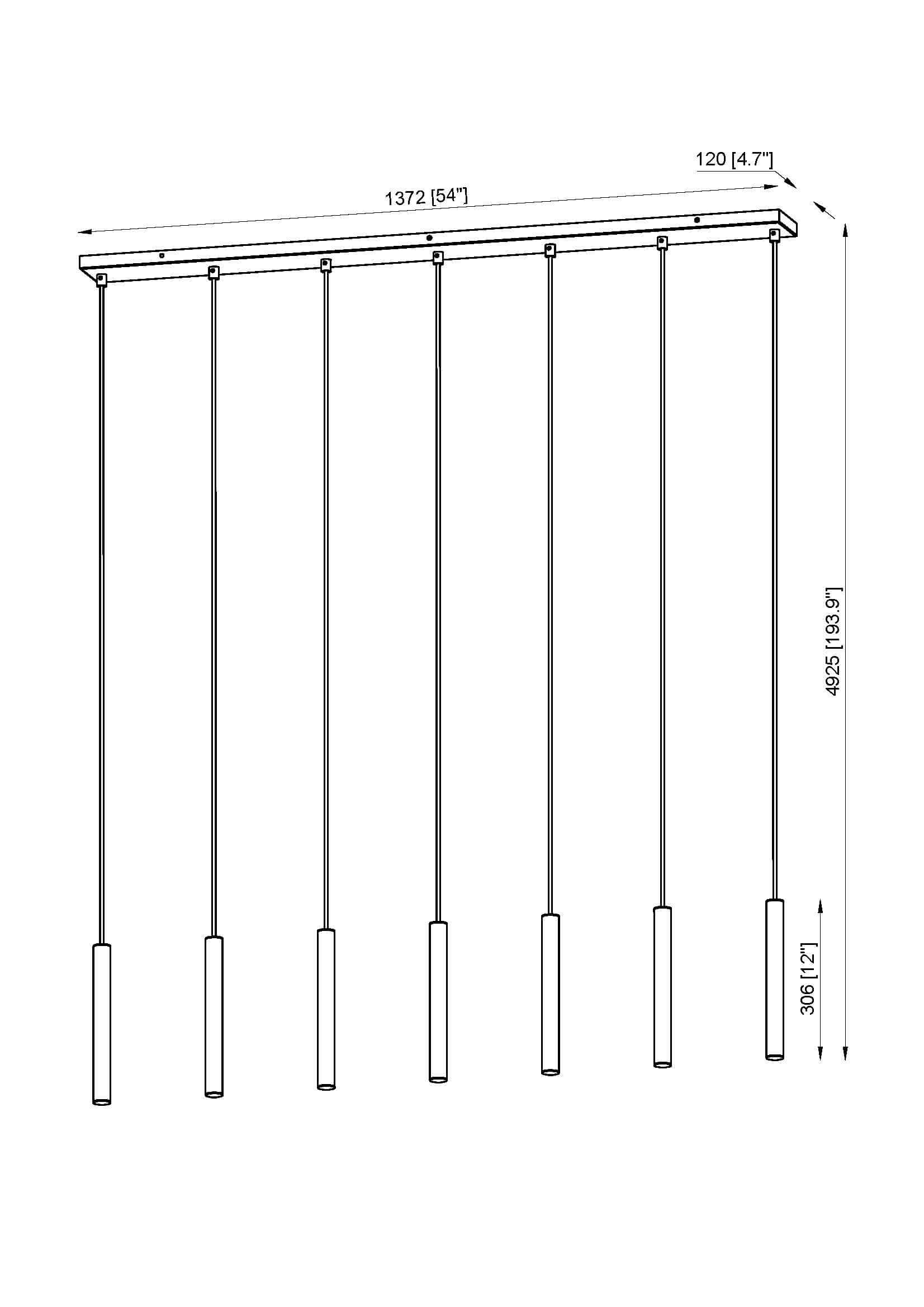 Forest LED 7 Light Linear Chandelier Brushed Nickel