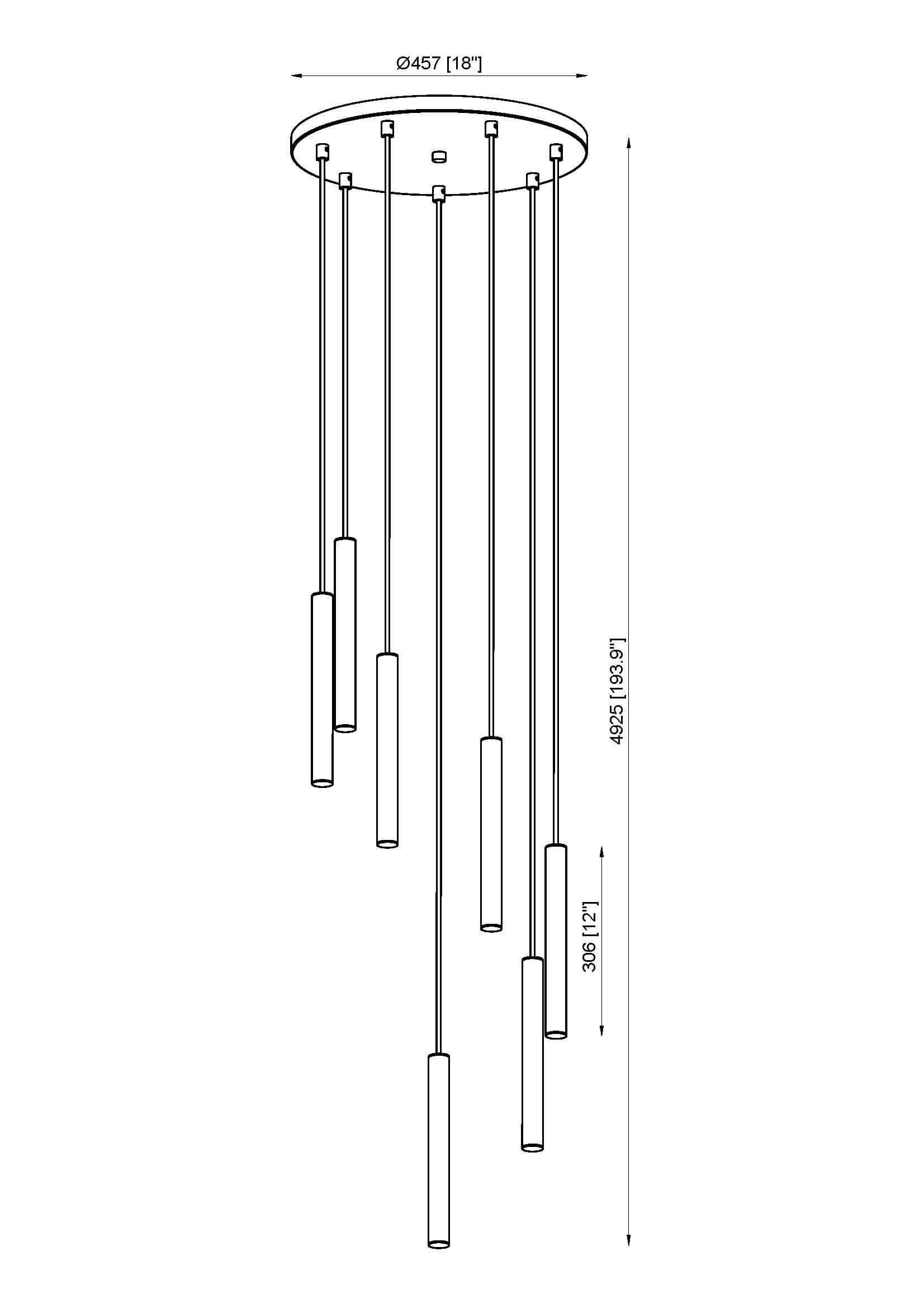 Forest LED 7 Light Chandelier Brushed Nickel