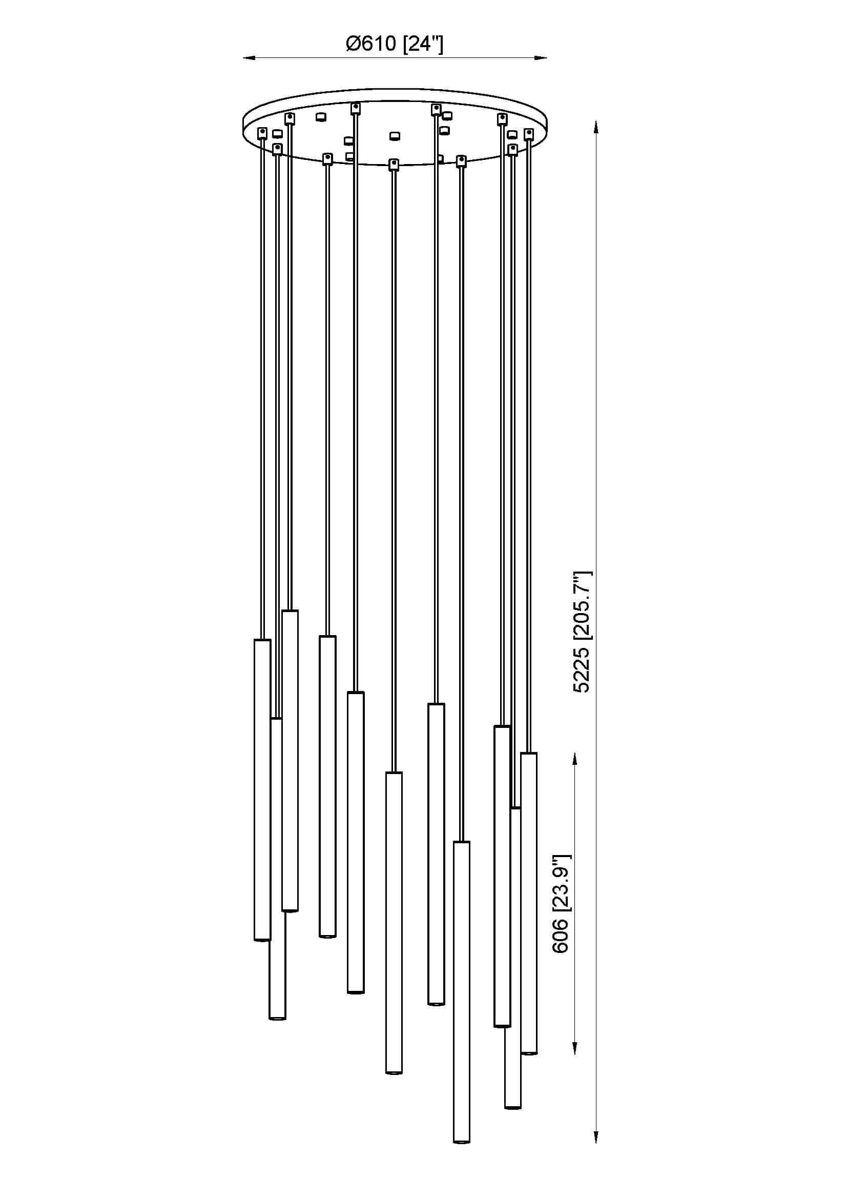Forest LED 11 Light Chandelier Brushed Nickel