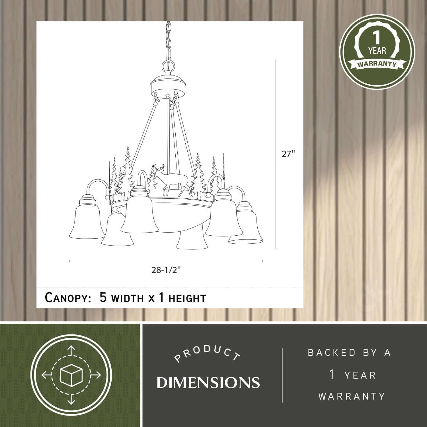 Bryce 9-Light Deer Chandelier