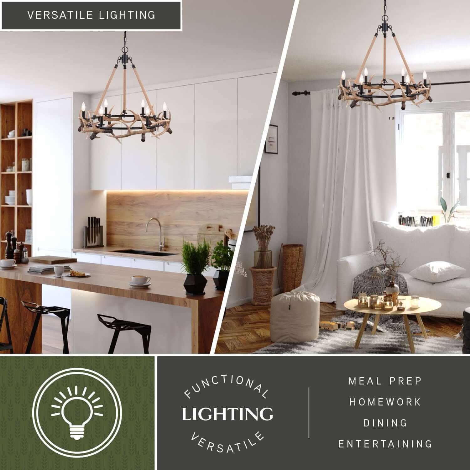 Breckenridge 6-Light Antler Chandelier