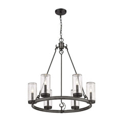 Marlow 6 Light Outdoor Chandelier Ashen Barnboard