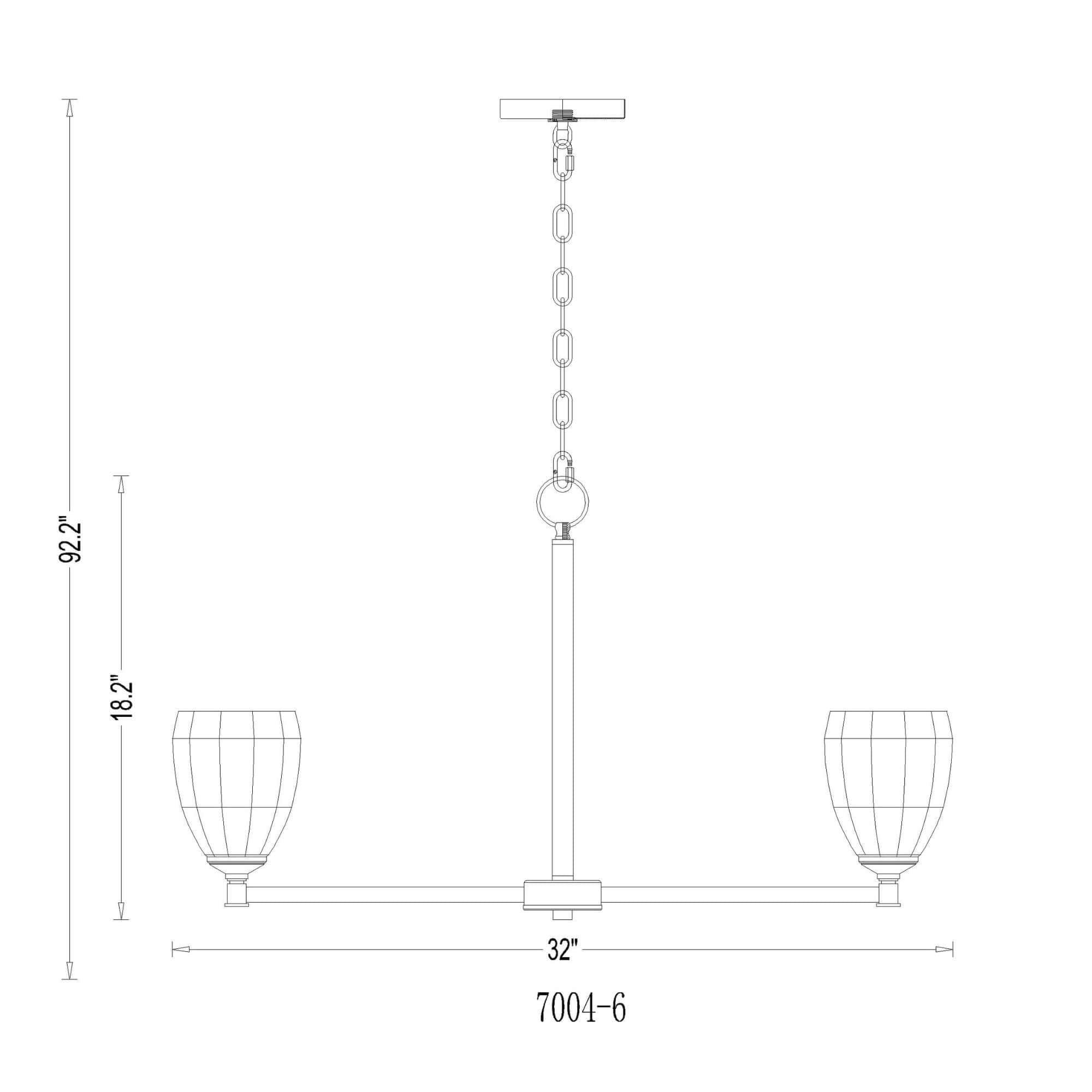 Oren 6 Light Chandelier Modern Gold