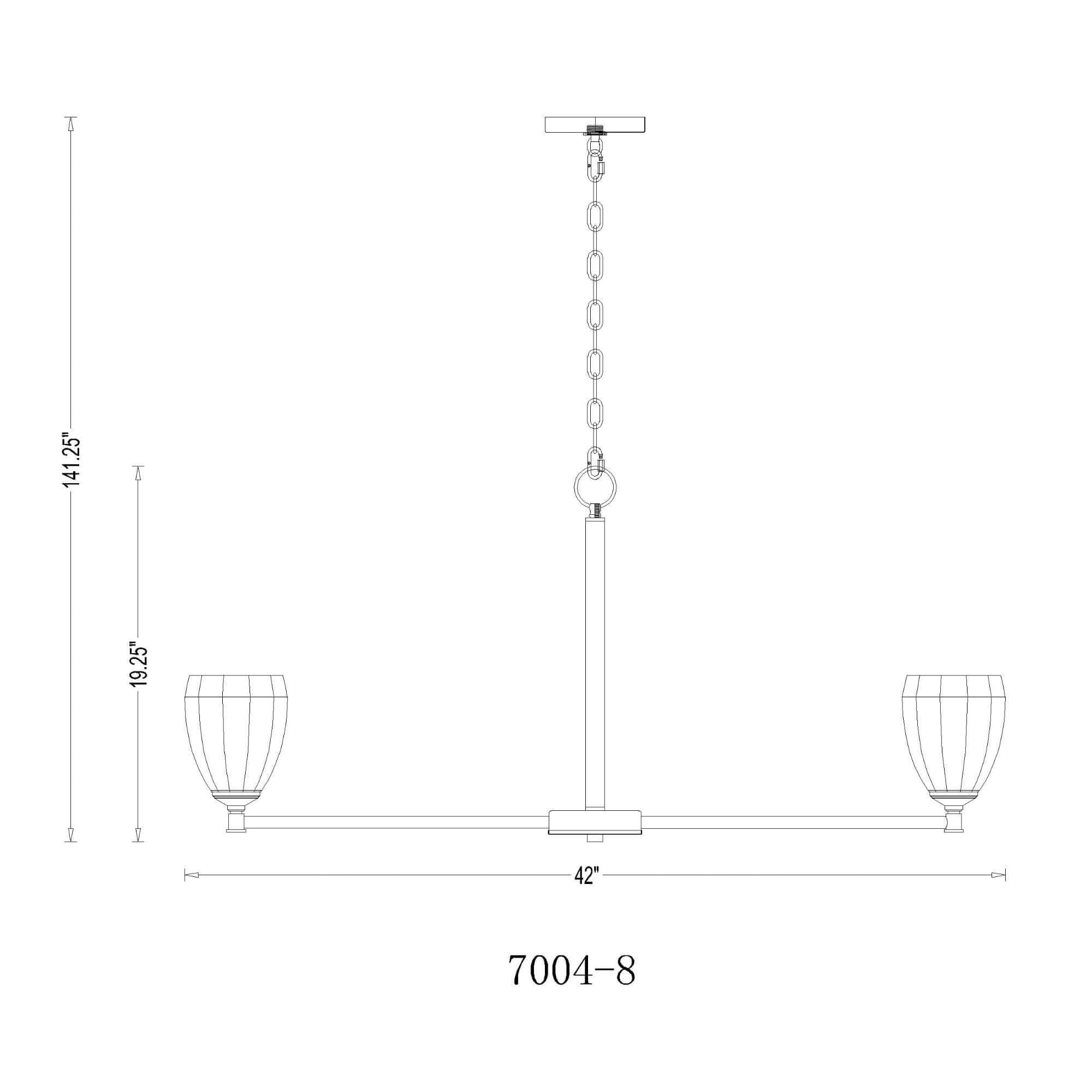 Oren 8 Light Chandelier Modern Gold