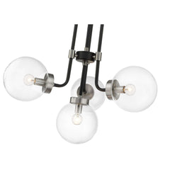 Parsons 4 Light Chandelier Matte Black + Brushed Nickel