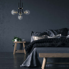 Parsons 4 Light Chandelier Matte Black + Brushed Nickel