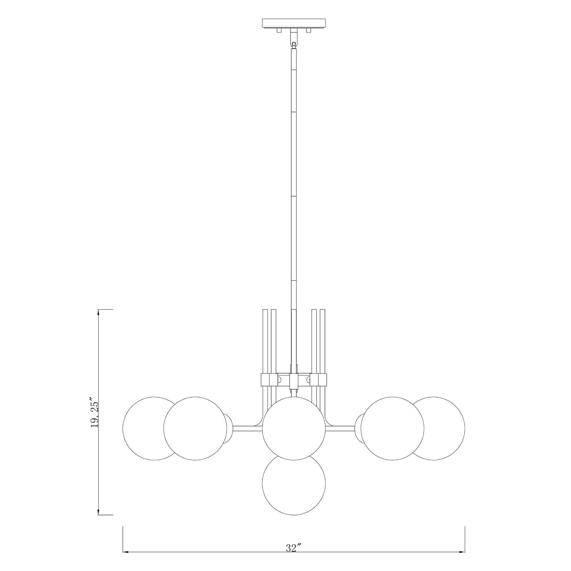Parsons 9 Light Chandelier Matte Black + Brushed Nickel